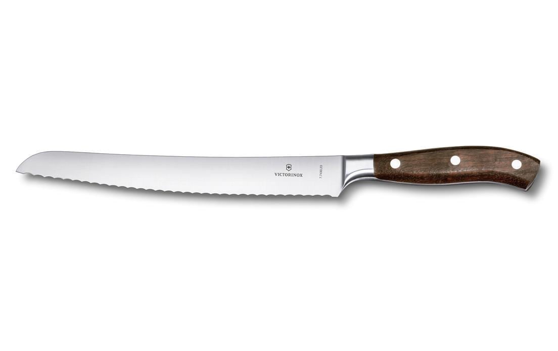 Victorinox Brotmesser – Edelstahl, Wellenschliff, 23 cm, Braun