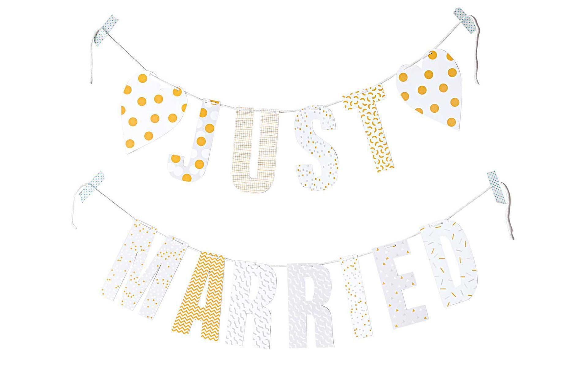 Rico Design Girlande Just Married – mehrfarbig – 300 cm – Papier – Foliendruck