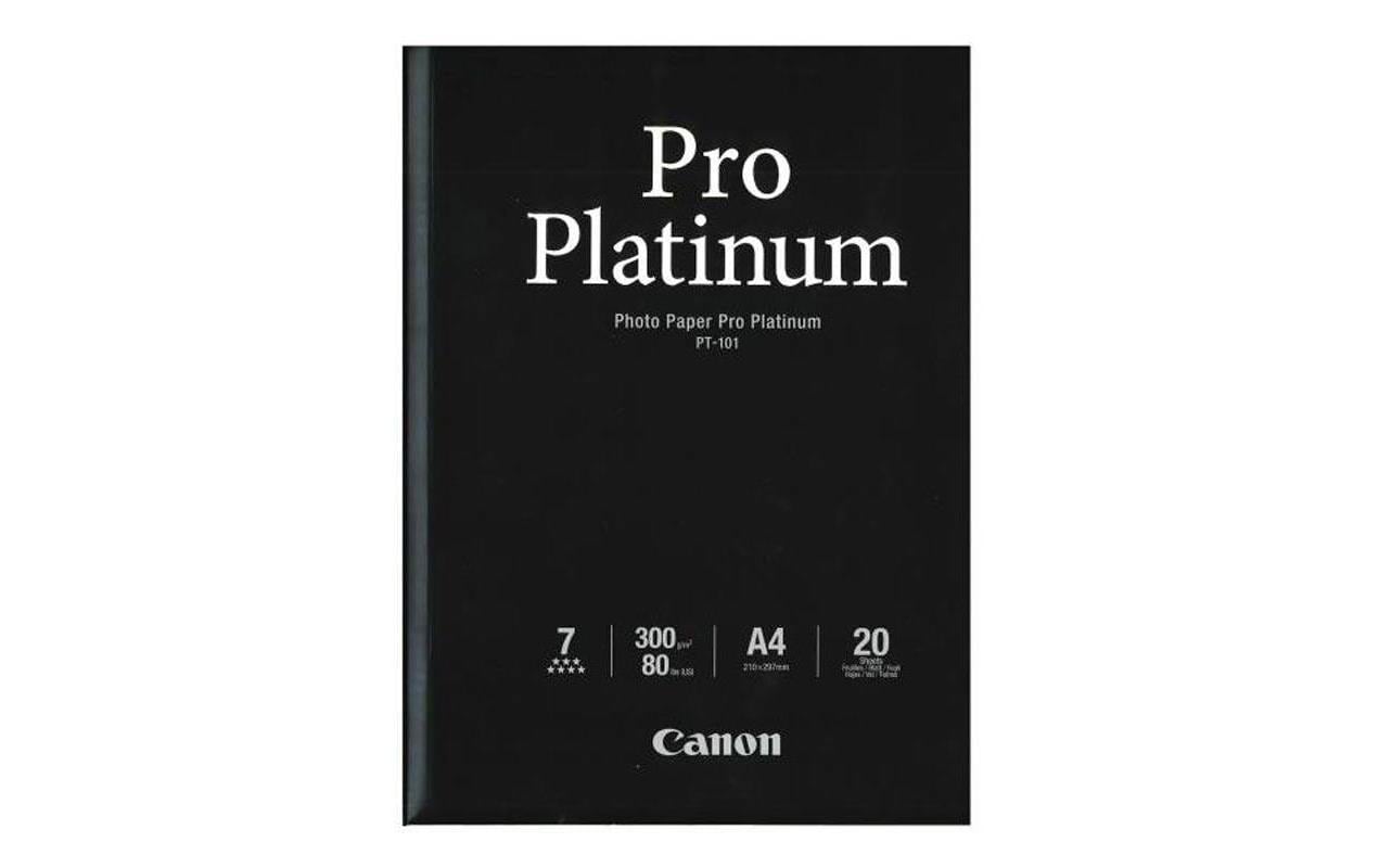Canon Pro Platinum PT-101 Fotopapier – glänzend, A4, 300 g/m², 20 Blatt – für Tintenstrahldrucker
