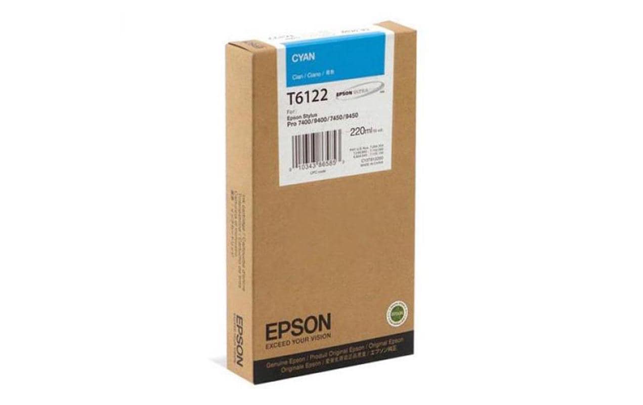 Epson Tintenpatrone T612, Cyan, 220 ml – für Epson-Drucker