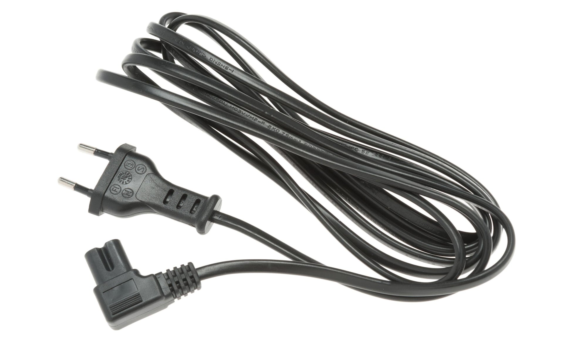Diggelmann Netzkabel – Eurostecker (Typ C) – IEC C7, 3 m, 250 V/2,5 A, Schwarz