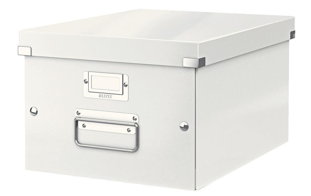 Leitz Click&Store Aufbewahrungsbox 17 l – für A4, mit Etikettenhalter, mit Tragegriff, stapelbar, weiss
