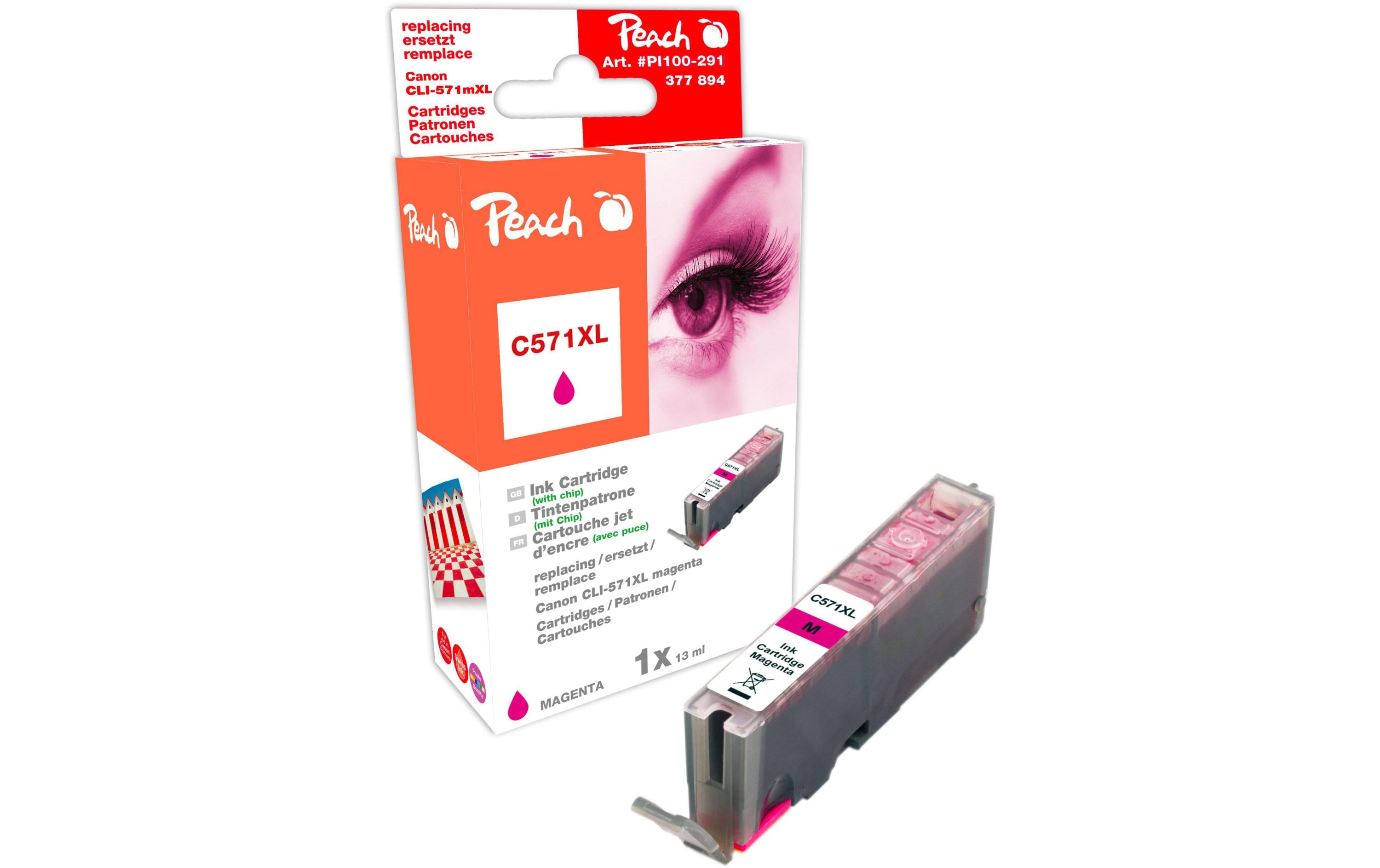 Peach CLI-571XL Magenta Tintenpatrone (Kompatibel) – 925 Seiten – für Canon Pixma MG 5700 Serie