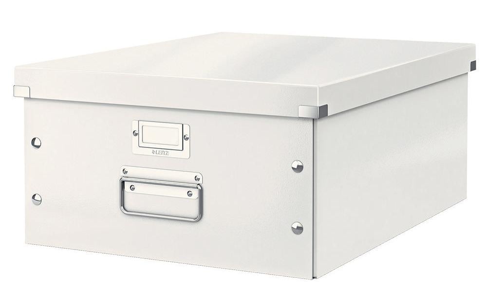 Leitz Click&Store Aufbewahrungsbox B 369 × H 200 × T 482 mm – für A3, mit Deckel, stapelbar, weiss, Karton