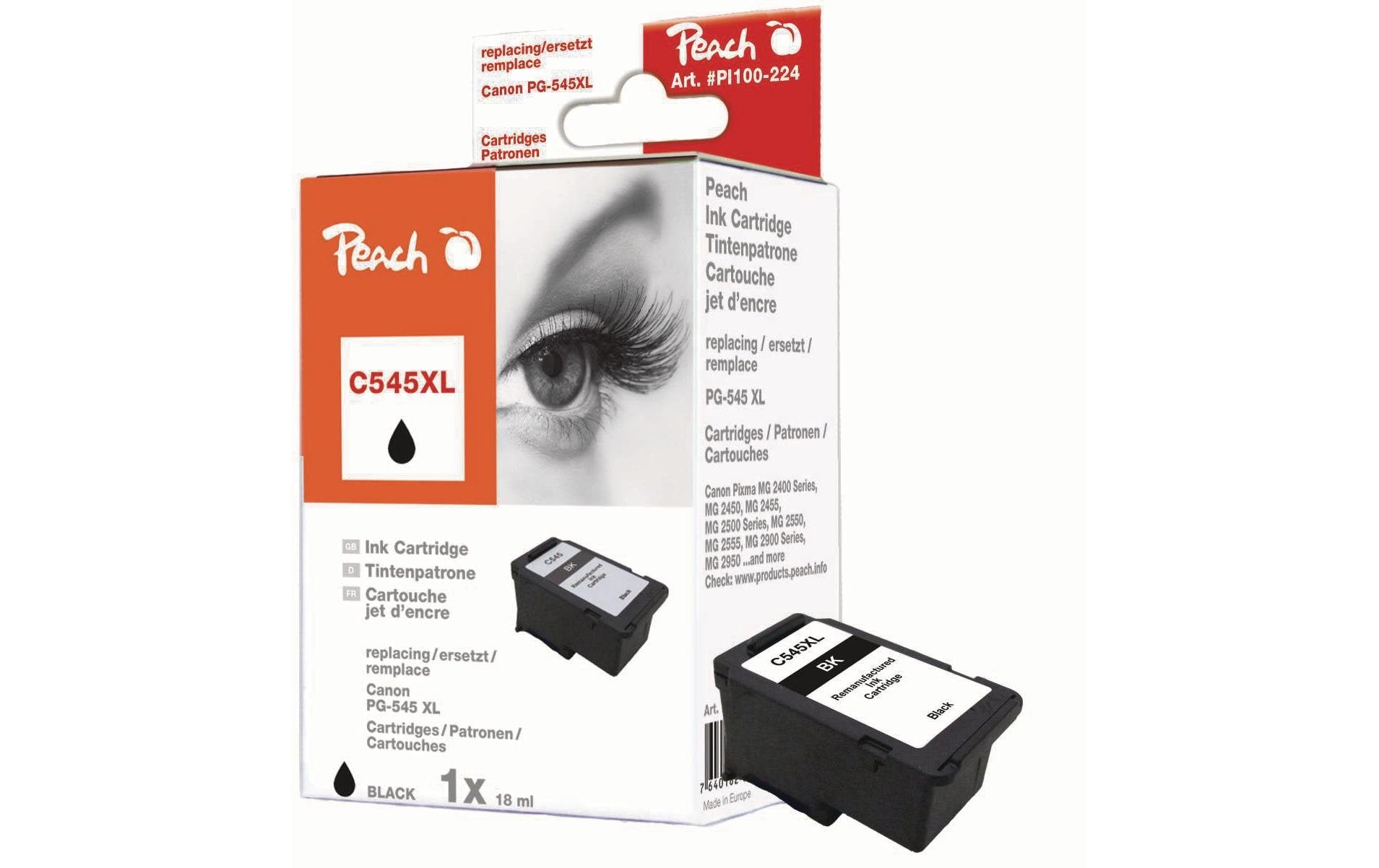 Peach PG-545XL Schwarz Tintenpatrone (Kompatibel) – 585 Seiten – für Canon Pixma IP 2800/2850, MG 2400/2450 …