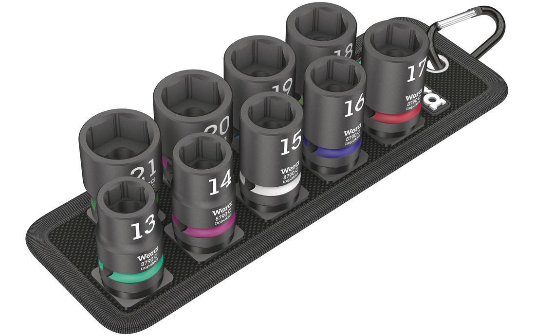 Wera Belt C Impaktor – Stecknuss-Satz 1/2" 13–21 mm, 10-teilig, Belt – 05004580001