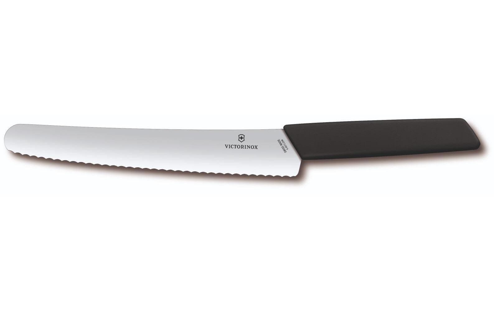 Victorinox Brotmesser 22 cm, Edelstahl, Kunststoffgriff, schwarz, Wellenschliff