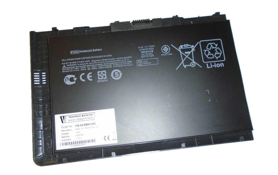 Vistaport Notebook-Akku – für HP EliteBook 9470m, EliteBook Folio 9480 – 50 Wh, 14,8 V – Schwarz