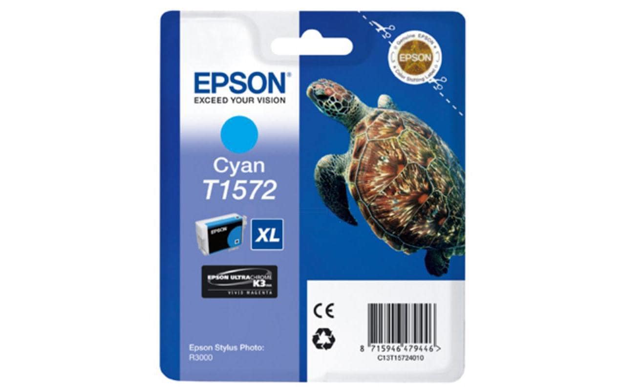 Epson Tintenpatrone T1572, cyan, 25,9 ml – für Tintenstrahldrucker und Multifunktionsgeräte