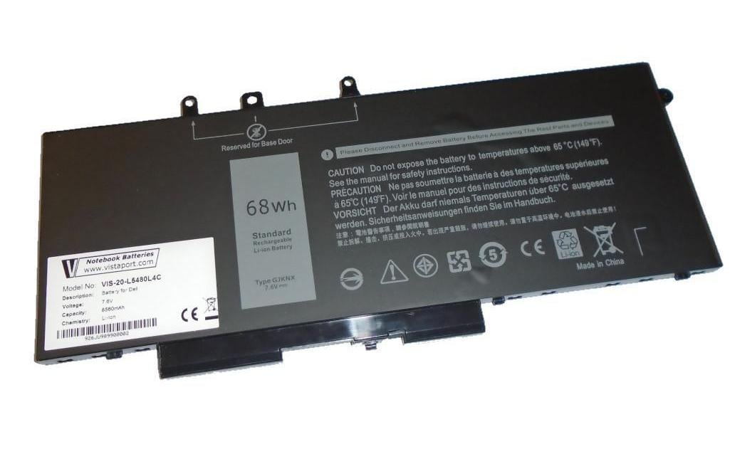 Vistaport Notebook-Akku – für Dell Latitude 5280/5490/5580 – 68 Wh, 7,6 V (4 Zellen) – Schwarz