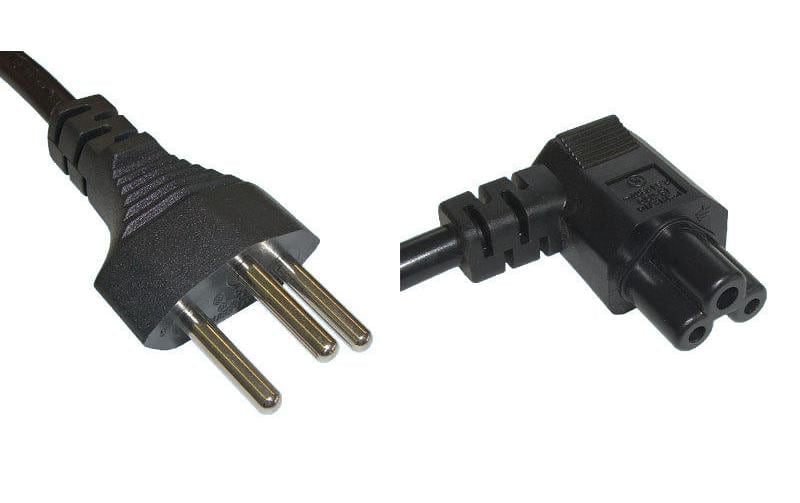 Diggelmann Netzkabel, Typ T12 auf IEC C5, 250 V, 2,5 A, 2 m, Schwarz, angespritzt
