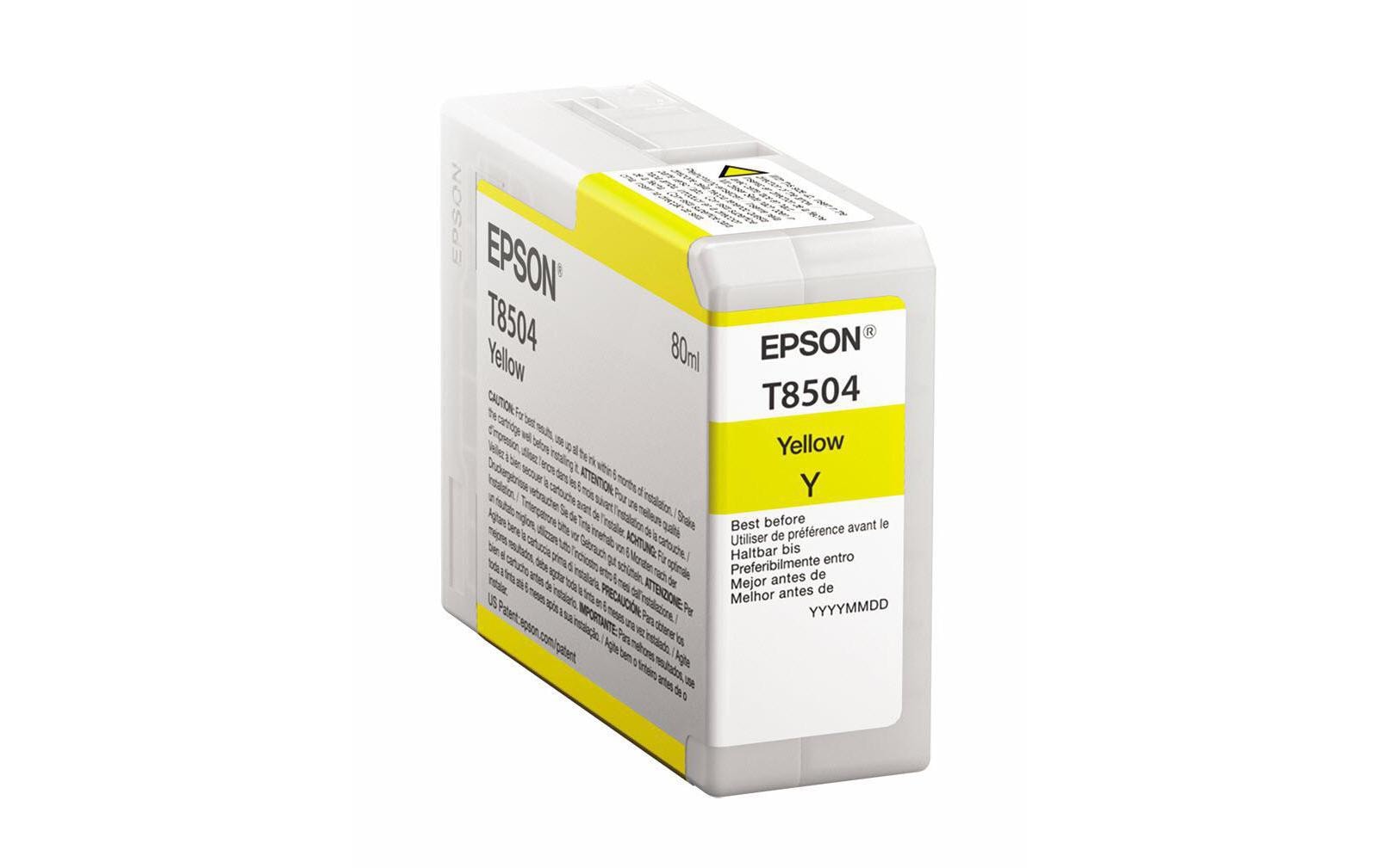 Epson Tintenpatrone T8504, Gelb, 80 ml – für Inkjetdrucker/Multifunktionsgeräte