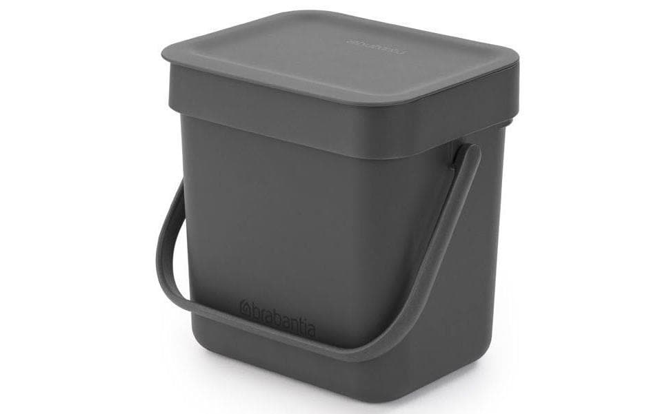 Brabantia Komposteimer Sort & Go – 3 l – Kunststoff, rechteckig – grau