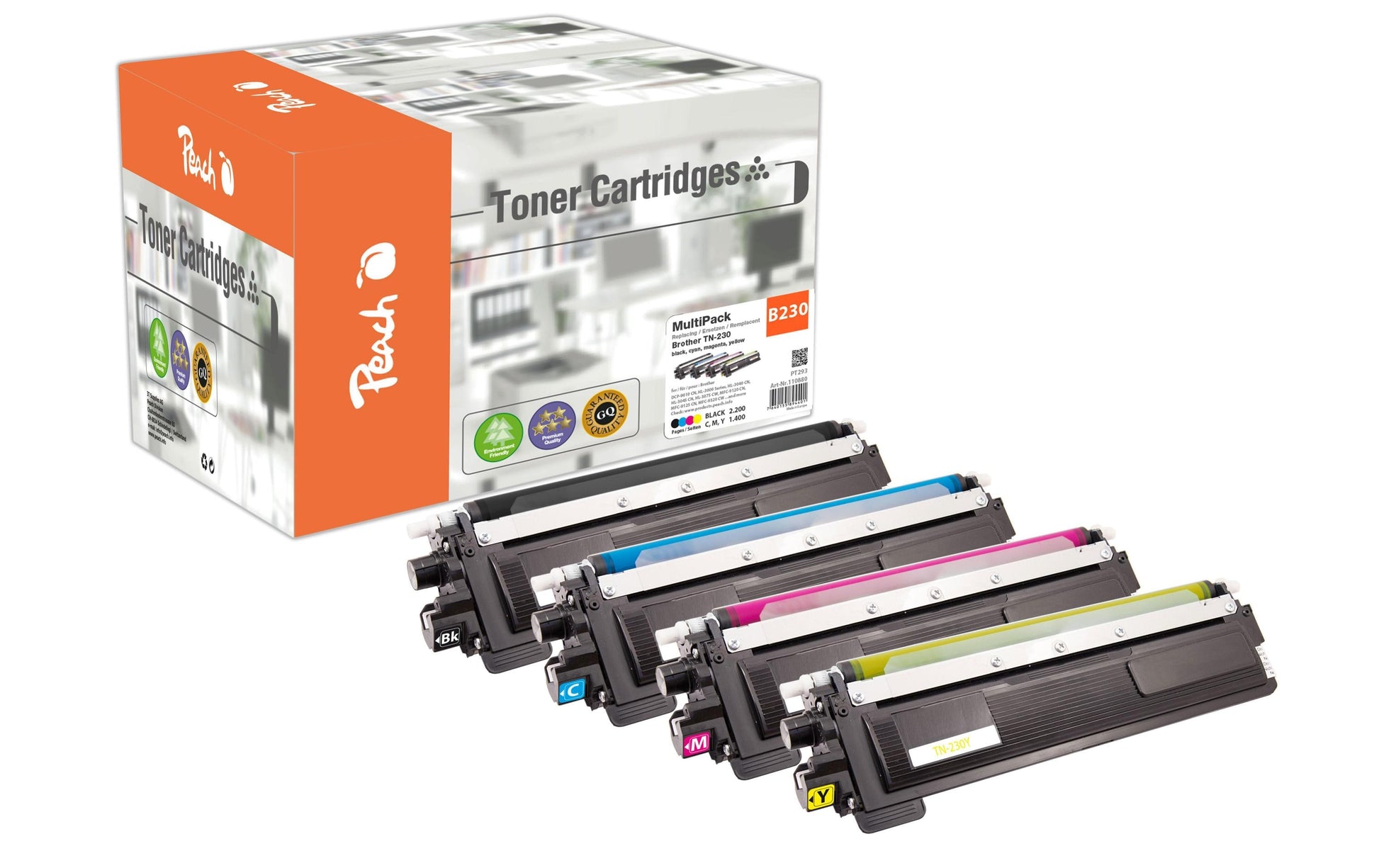 Peach TN-230 CMYK Toner – kompatibel – 4er-Pack – 10'000 Seiten – für Brother HL-3000 Serie und andere