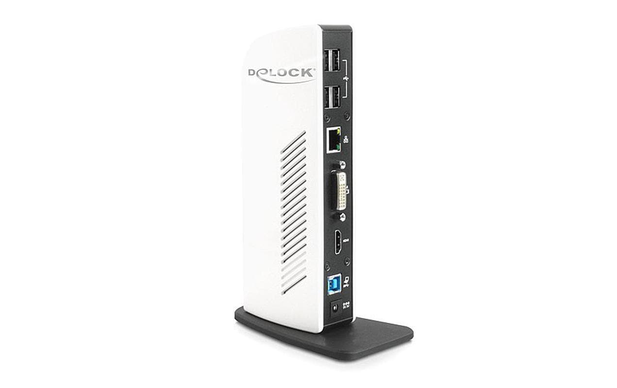 DeLOCK 87568 Dockingstation – USB 3.0, 1× HDMI, 1× DVI, 6× USB-A, GbE, 3,5 mm Audio, für Windows/Mac