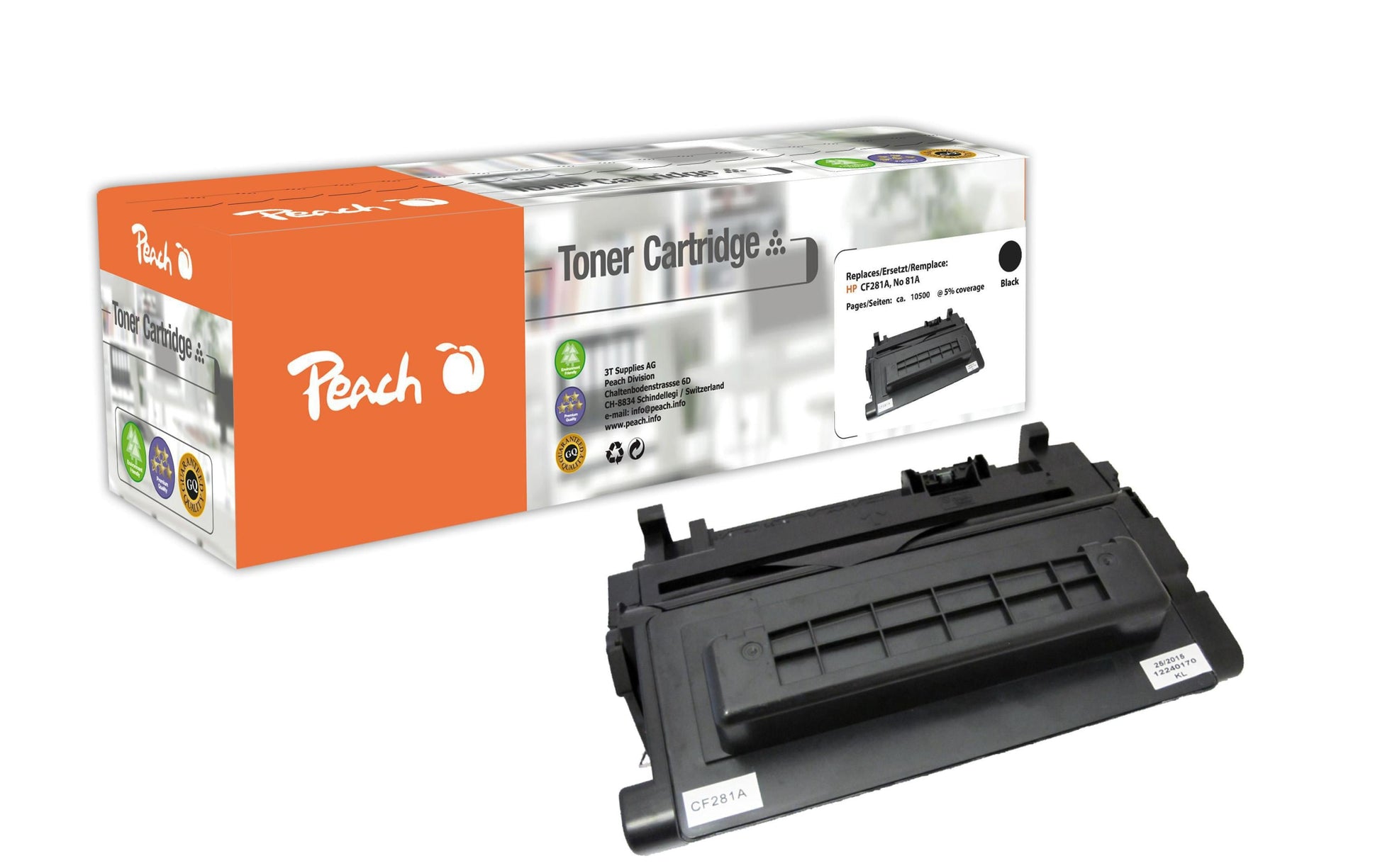 Peach Toner CF281A – schwarz, 10'500 Seiten – für HP LaserJet Enterprise M 604, M 605, M 630 und andere