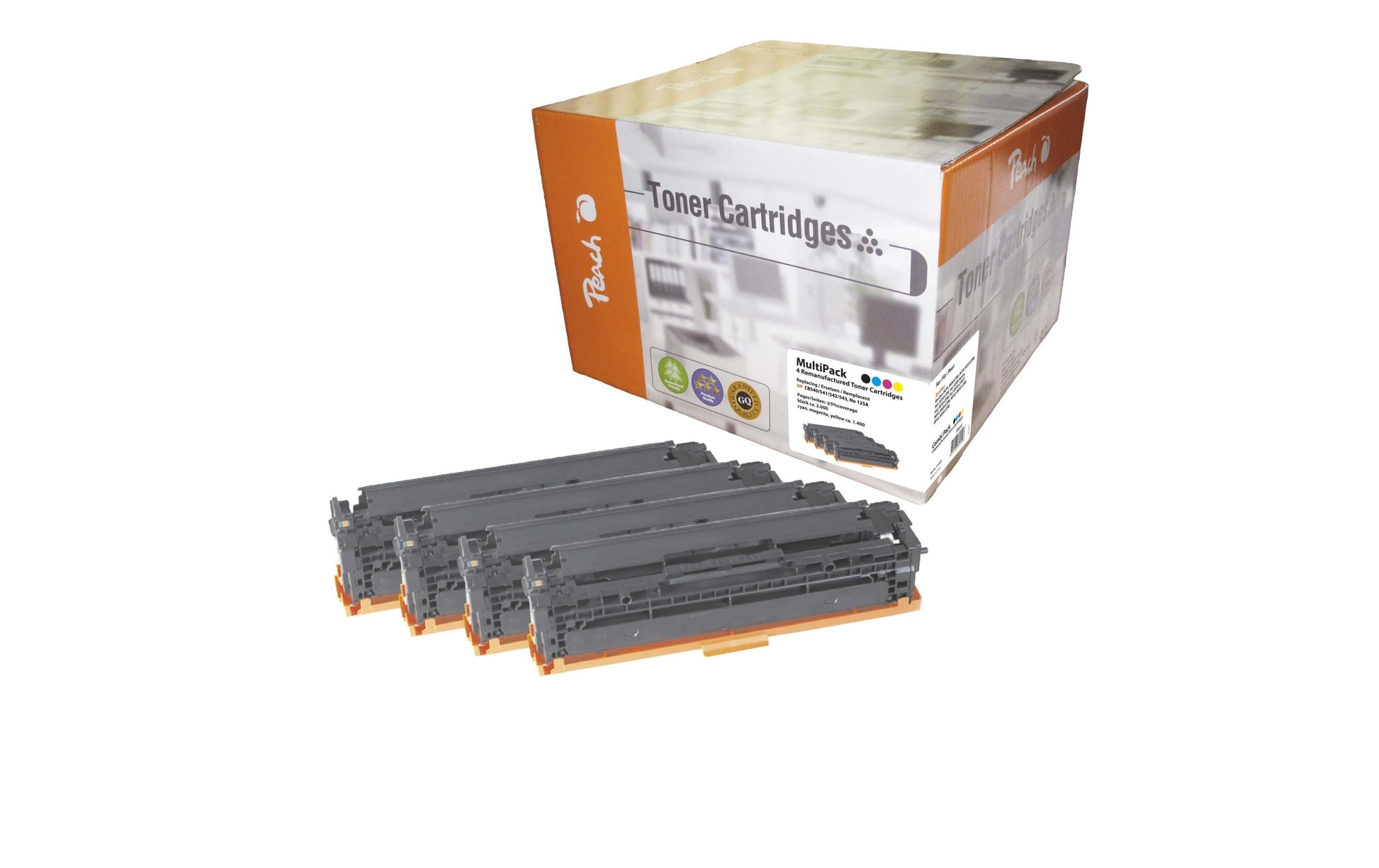 Peach Toner-Multipack – BK/C/M/Y, 1400 Seiten – für HP Color LaserJet CM 1300/CM 1312 und andere