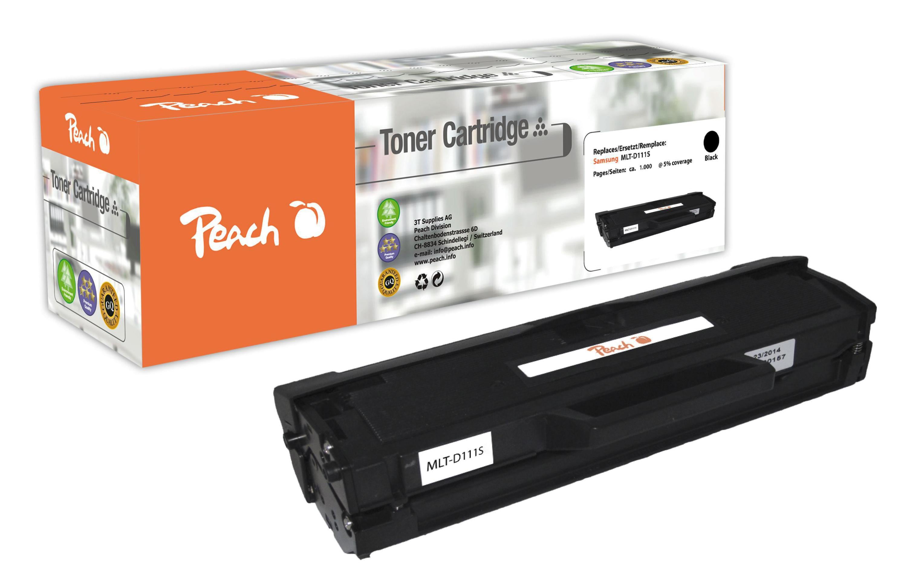 Peach 111747 (MLT-D111S) schwarzer Toner – kompatibel – 1'000 Seiten – für Samsung Xpress M 2020/M 2070/M 2071