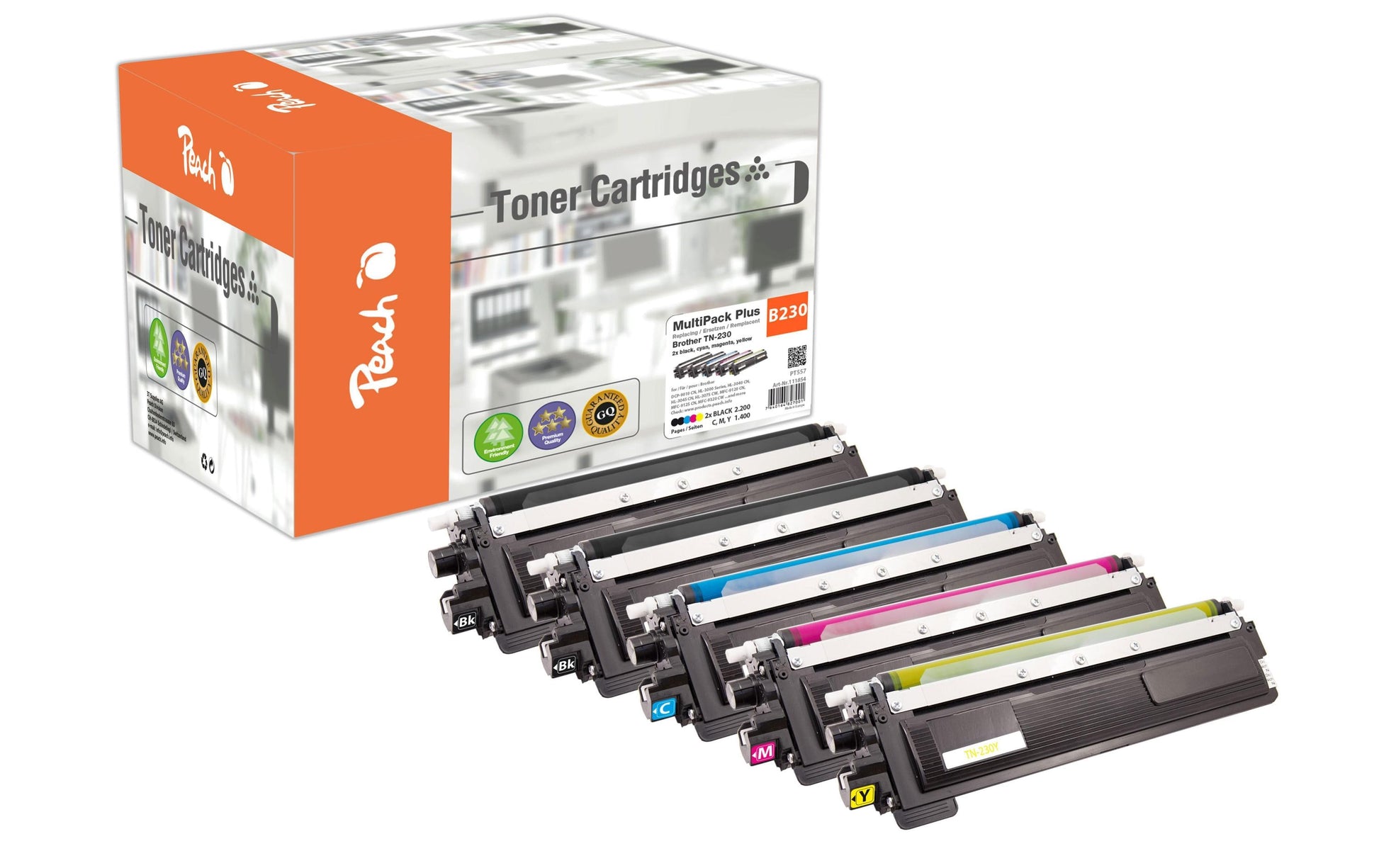 Peach Toner-Multipack TN-230 – BK/C/M/Y, 1400 Seiten – für Brother HL-3040N