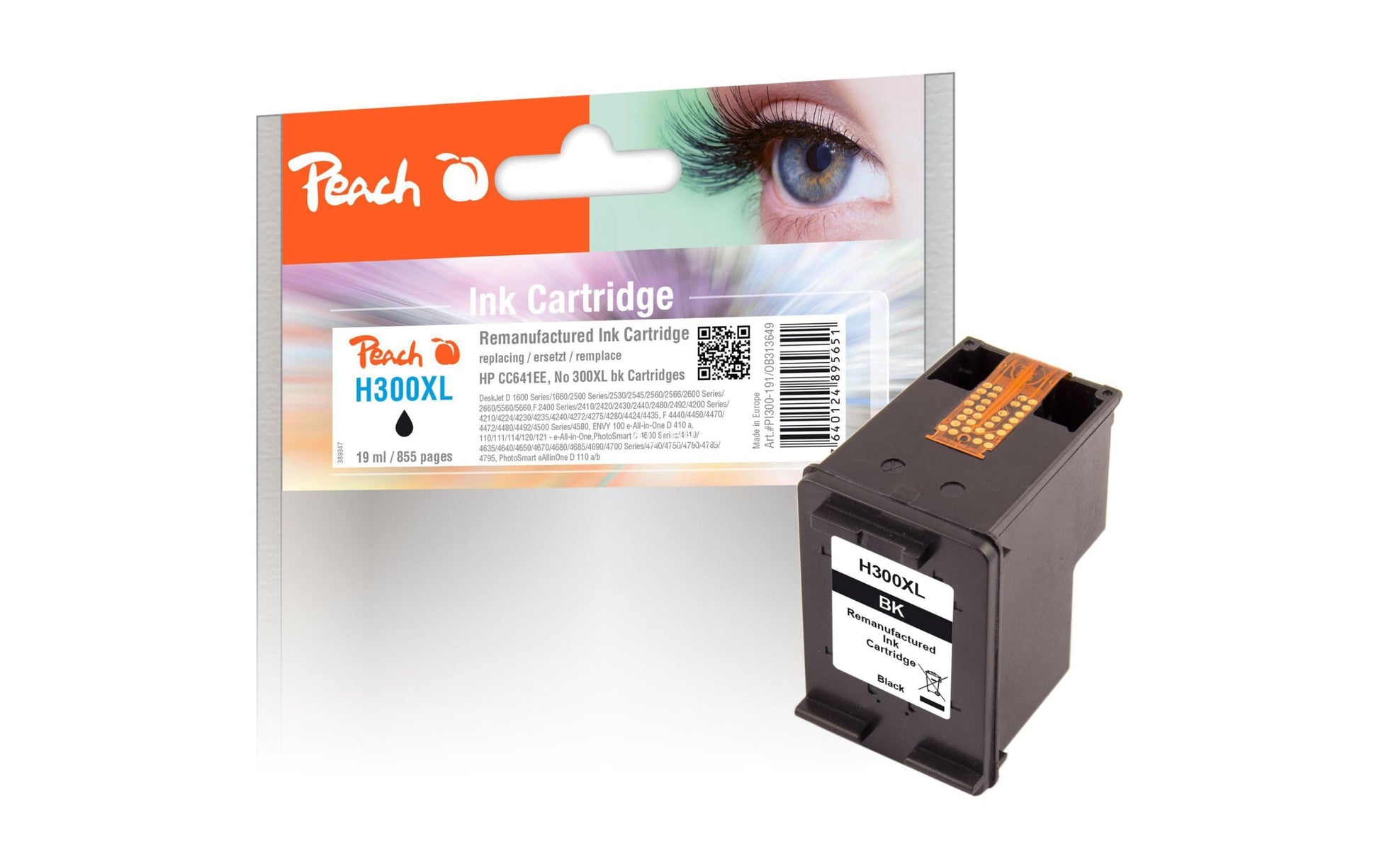 Peach Tinte – HP CC641EE Nr. 300XL, Schwarz