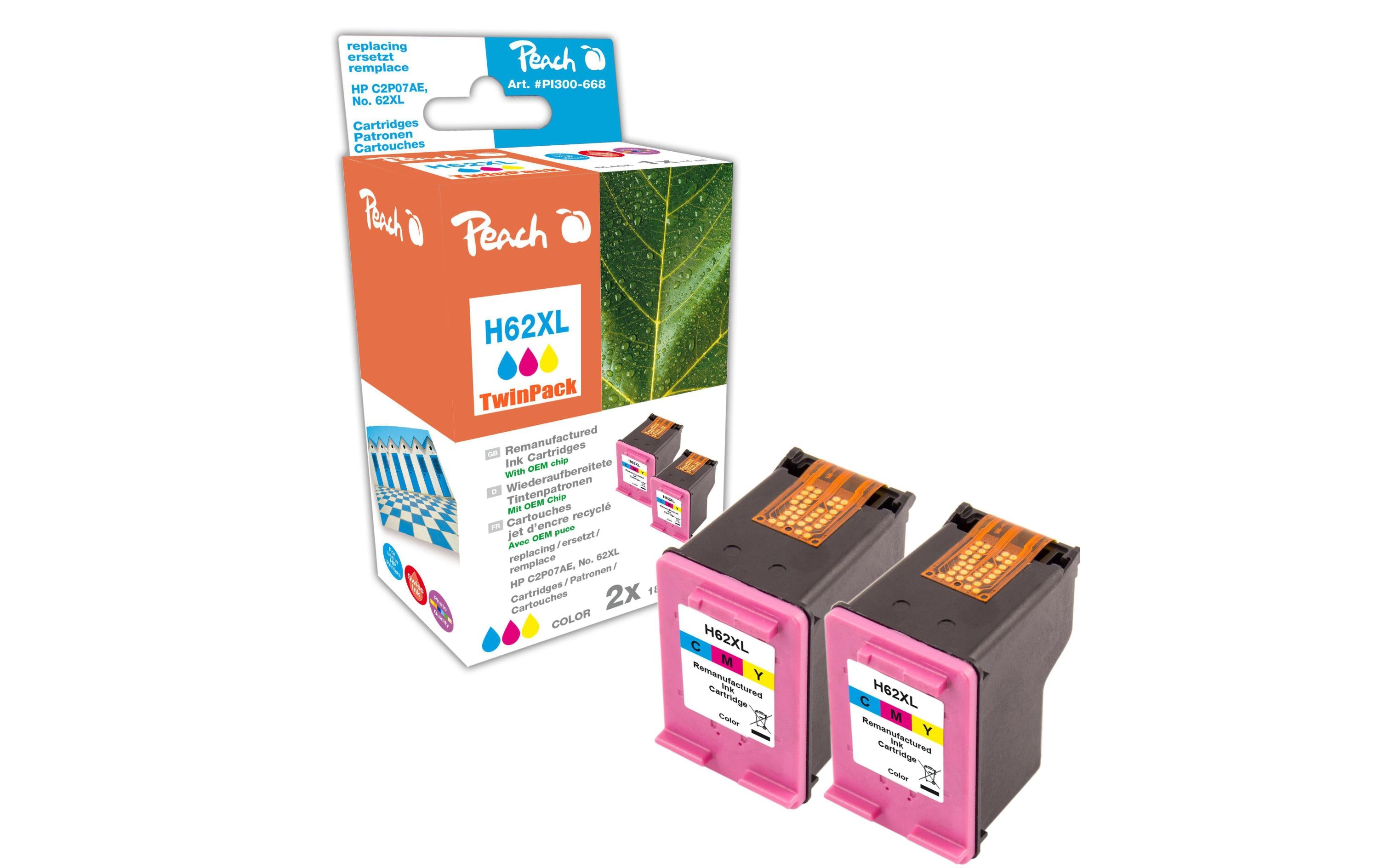 Peach Druckerpatrone – Cyan, Magenta, Gelb, 62XL