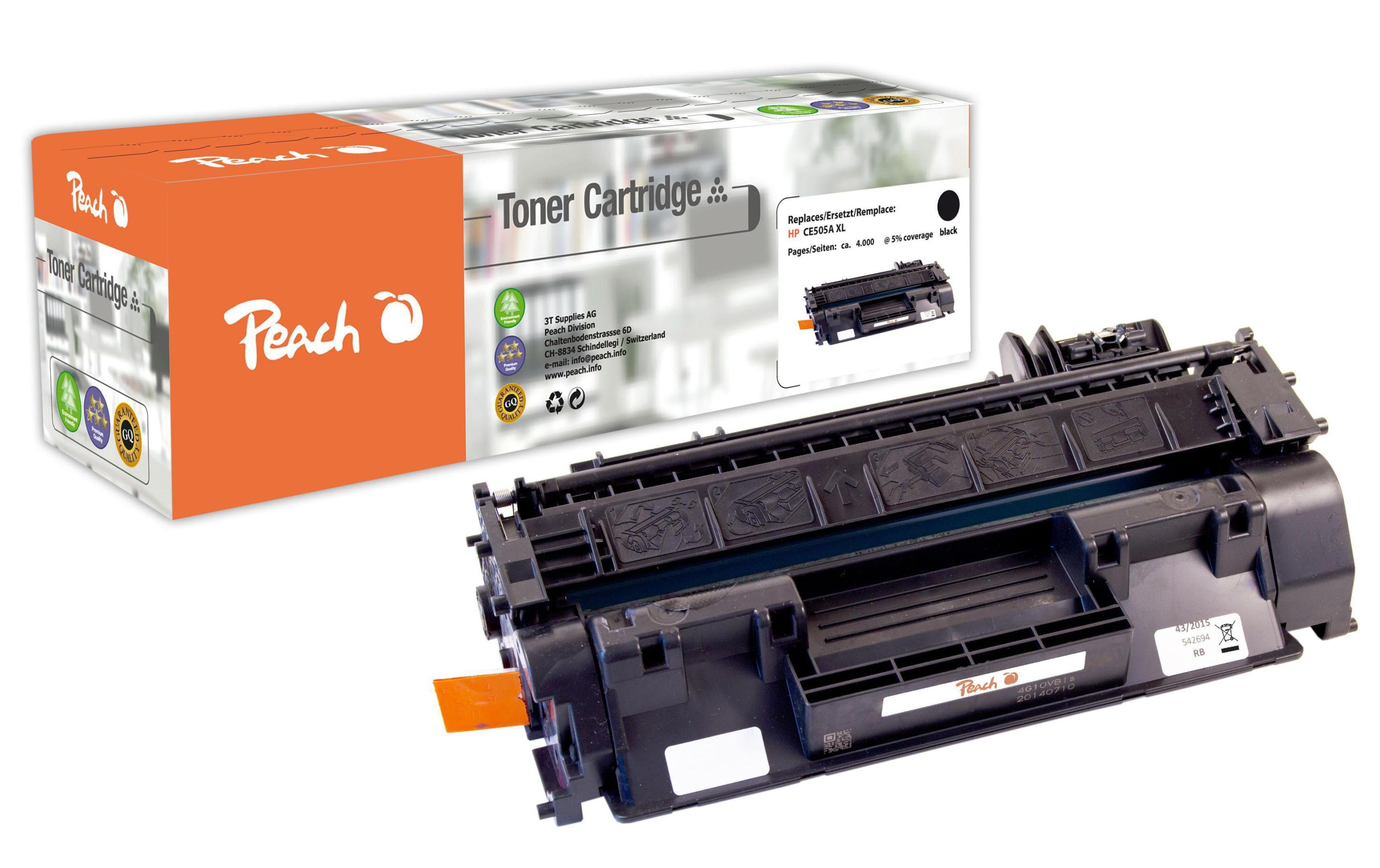 Peach 05A (CE505A) Schwarz Toner – Kompatibel XL – 4'000 Seiten – für HP LaserJet P 2030 Serie/P 2033/P 2033 N