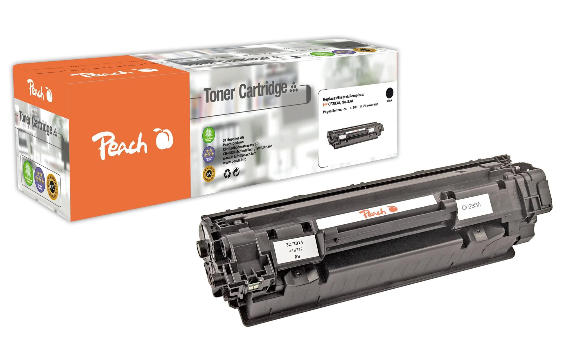 Peach Toner CF283A – schwarz, 1500 Seiten – für HP LaserJet Pro MFP M120 Serie, M125a, M125nw und andere