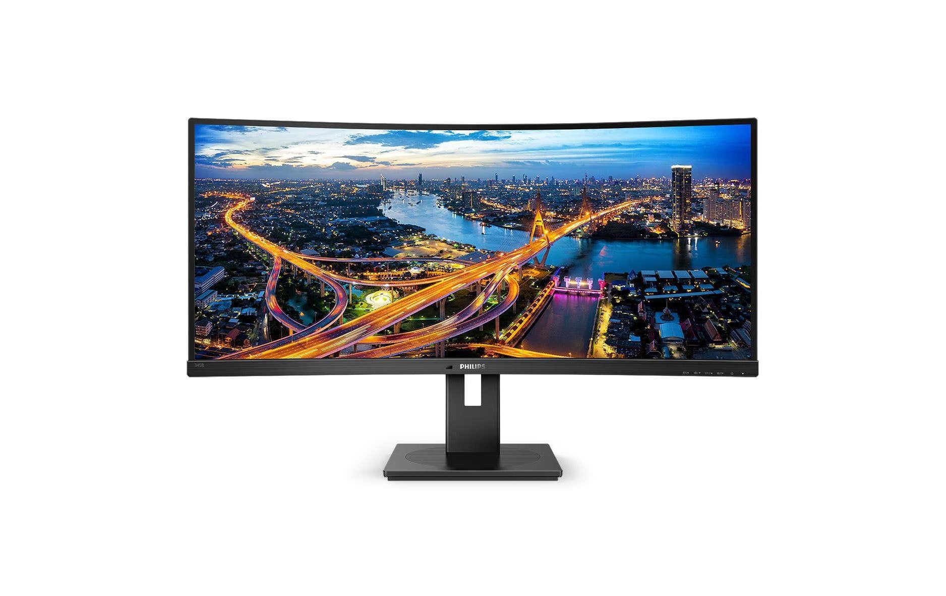 Philips 345B1C/00 – Monitor, 34", 3440 × 1440, VA, 100 Hz, 300 cd/m², Gebogen, VESA 100 × 100, Schwarz