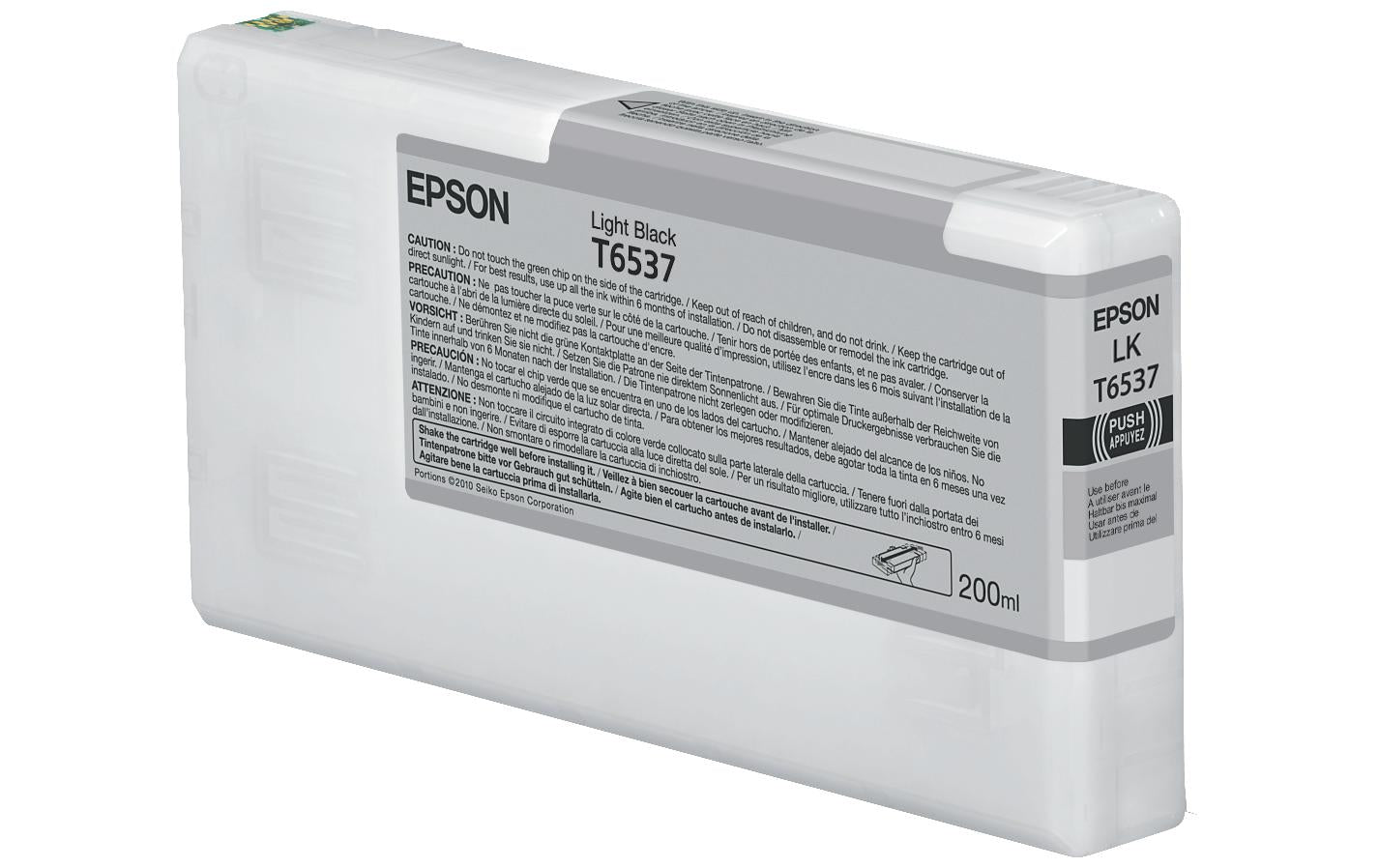 Epson Tintenpatrone T6537, Hellschwarz, 200 ml – für Epson