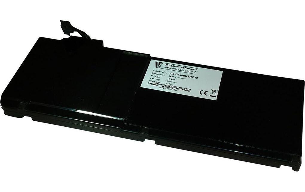 Vistaport Notebook-Akku – für MacBook Pro 13" (2009–2012) – 66 Wh, 10,95 V (3 Zellen) – Schwarz