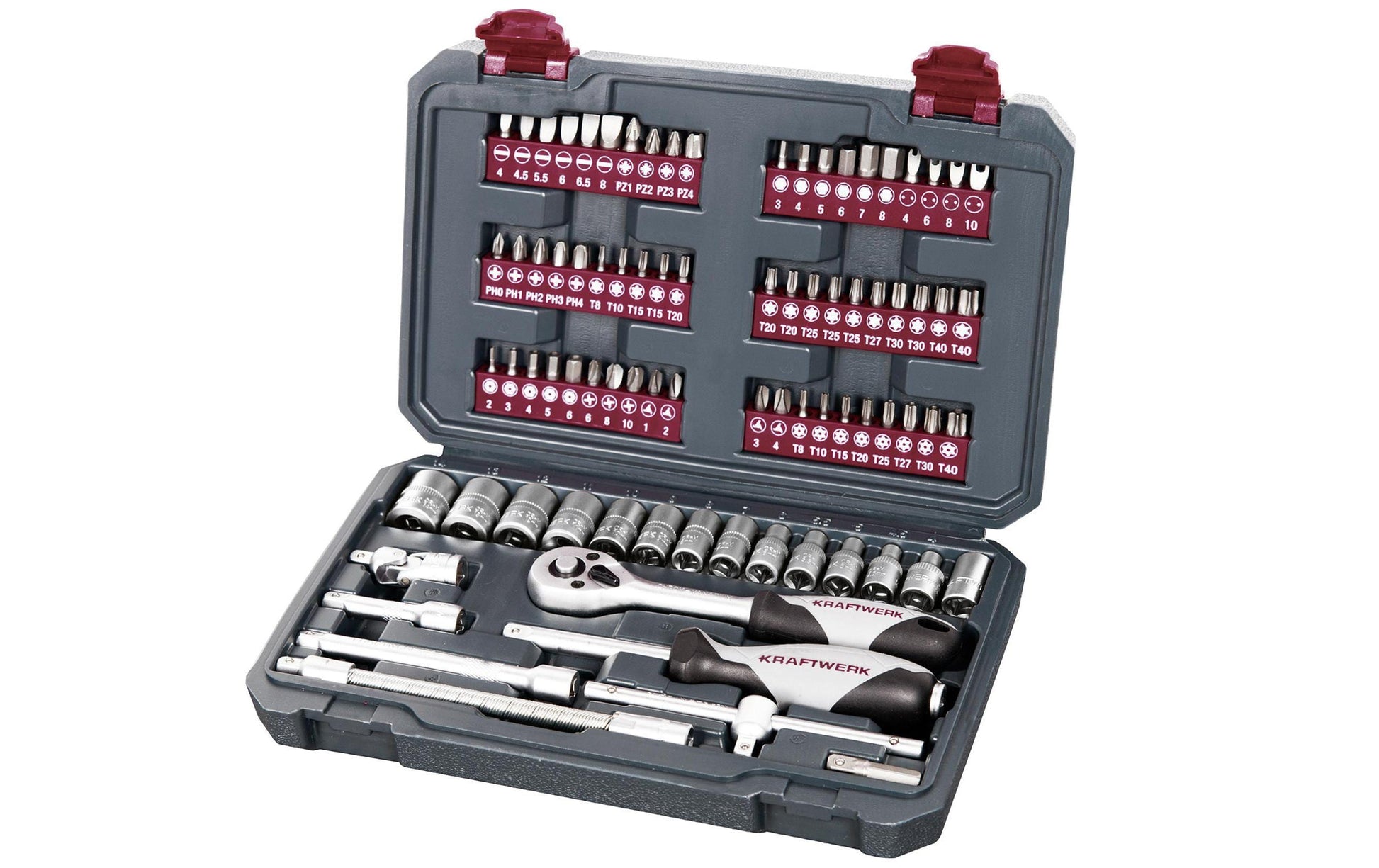 Kraftwerk – Knarrensatz 1/4", 82-teilig, 4/6/8/10 mm, Box, 204.101.001