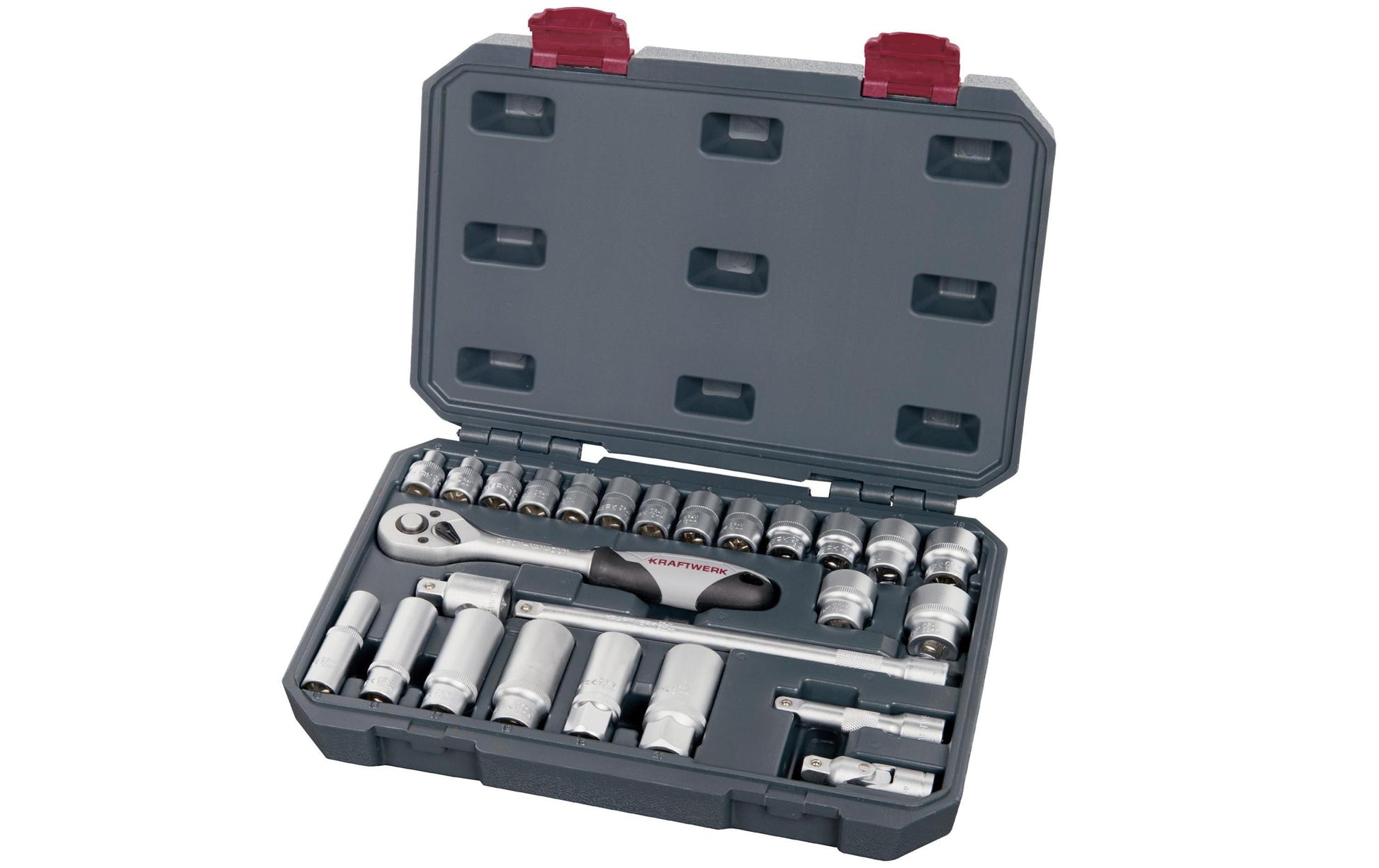 Kraftwerk – Knarrensatz 3/8" 26-teilig mit Ratsche, Box 204.102.100