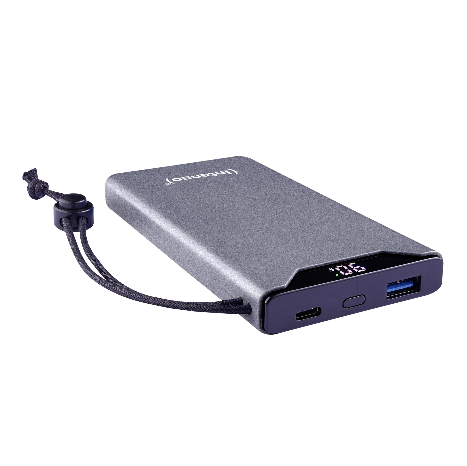 Intenso F10000 Powerbank 10'000 mAh – 20 W PD, 1× USB-C, 1× USB-A, grau