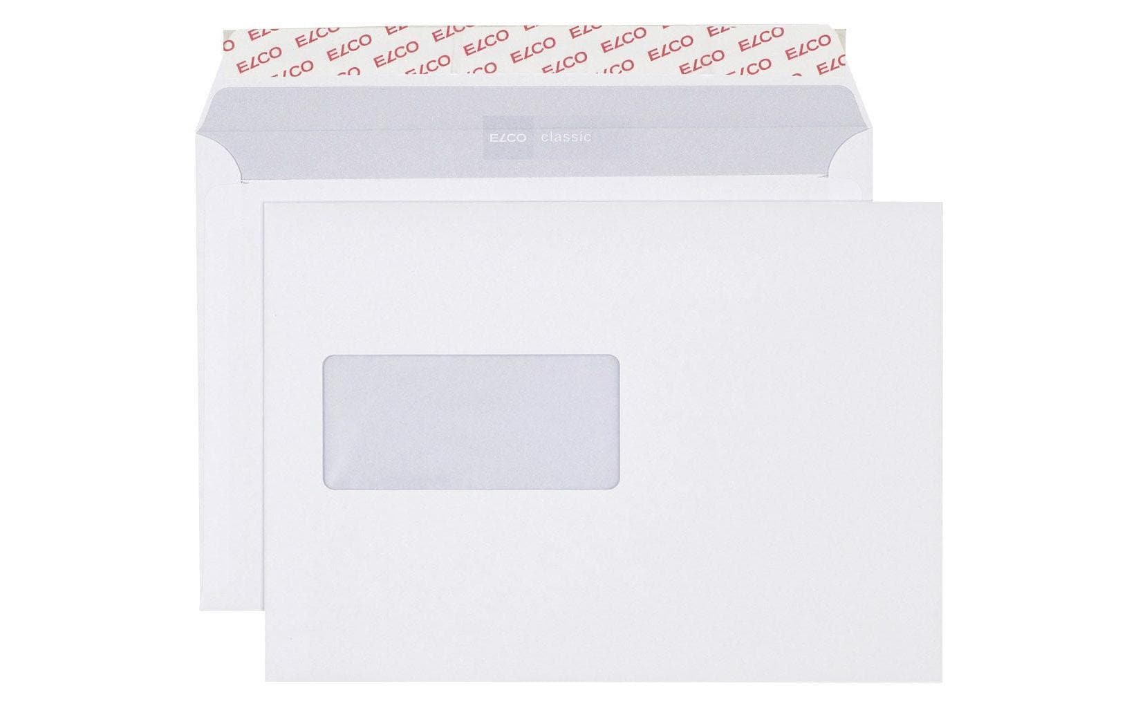 Elco Couvert C5, Fenster links, Selbstklebend, Weiss, 100 g/m², mit Innendruck – 500 Stk.