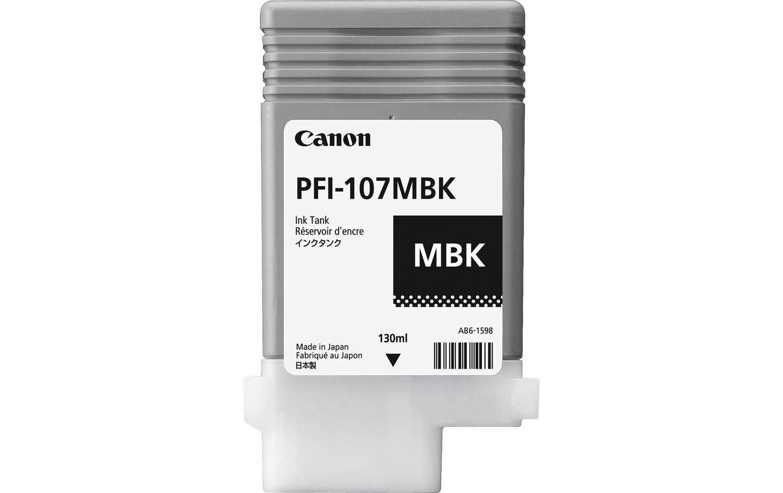 Canon Tintenpatrone PFI-107MBK, schwarz, 130 ml – für Tintenstrahldrucker und Multifunktionsgeräte