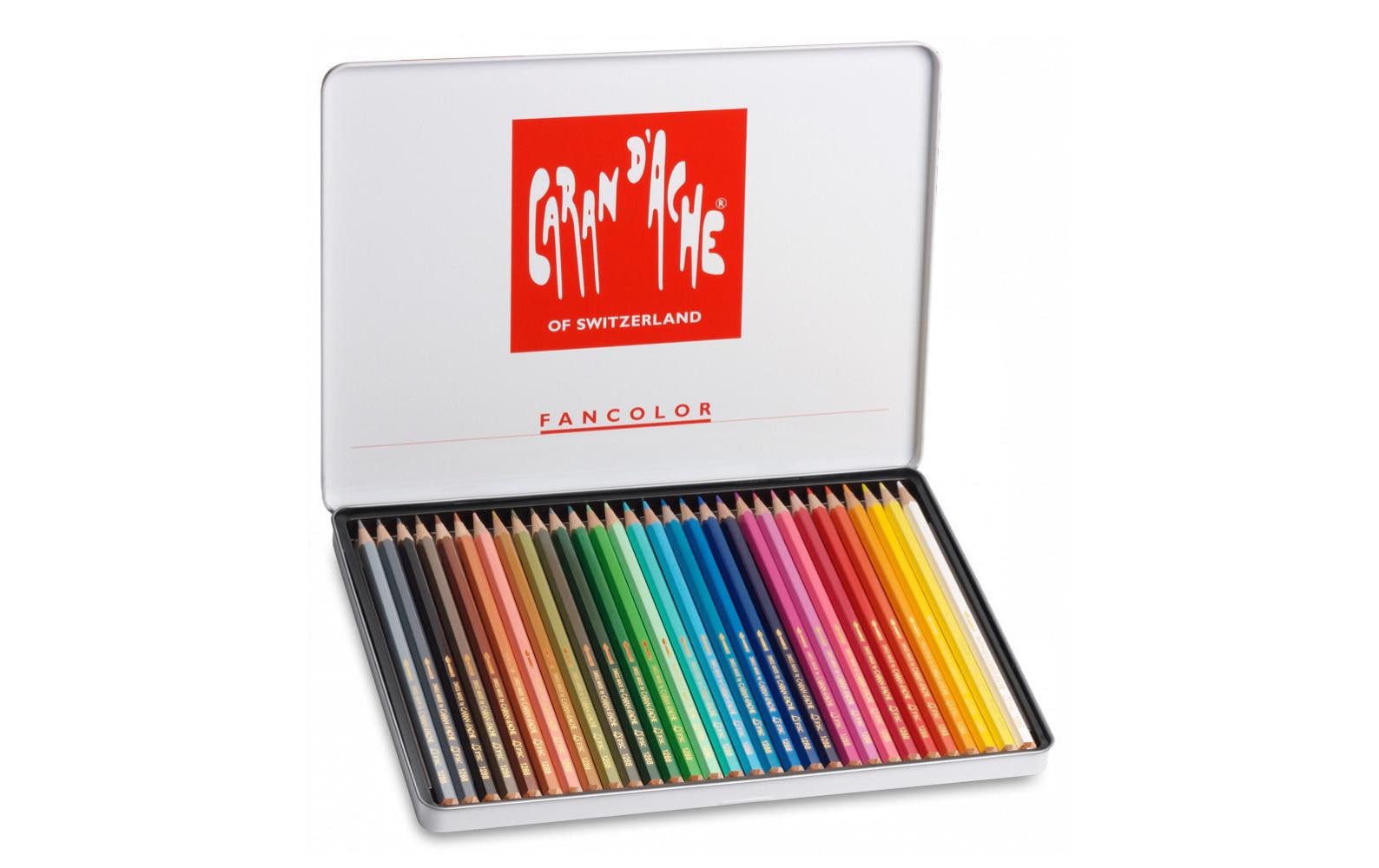 Caran d-Ache Caran d'Ache Aquarellfarbstifte – 30 Farben, im Metalletui, Ø 2,8 mm, FSC