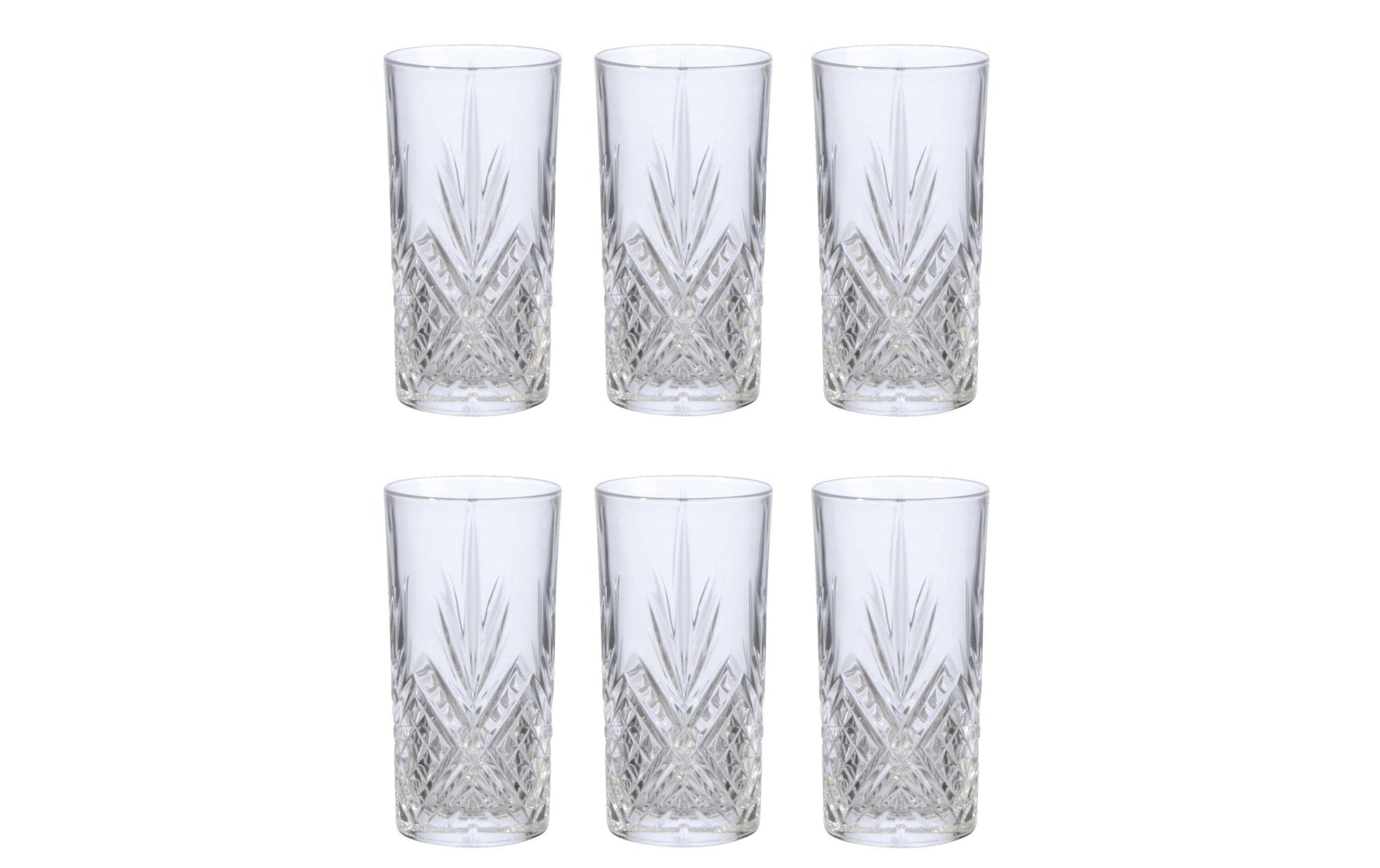 Arcoroc Trinkglas Broadway – 6er Set, 350 ml, Ø 7,3 cm, H 14,7 cm, Kristallglas, spülmaschinenfest