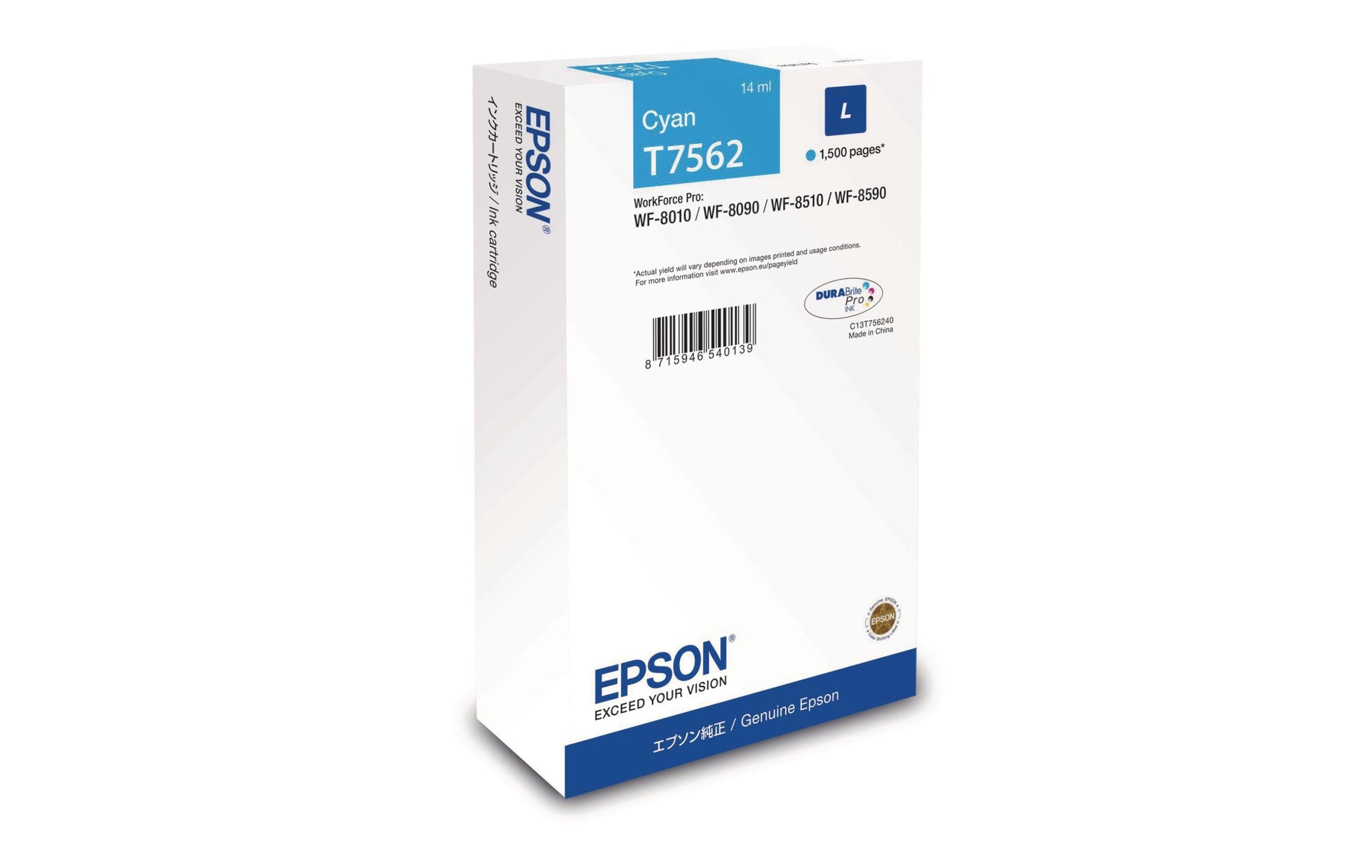 Epson Tintenpatrone – T7562, Cyan, L