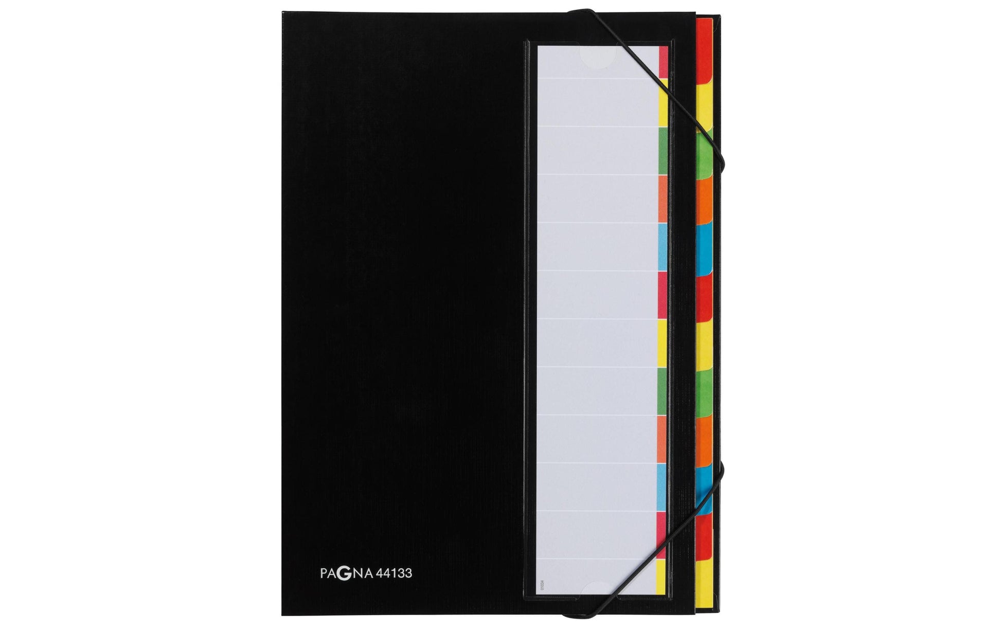 Pagna Fächermappe A4 – 12 Fächer, Gummiband, Karton, Schwarz