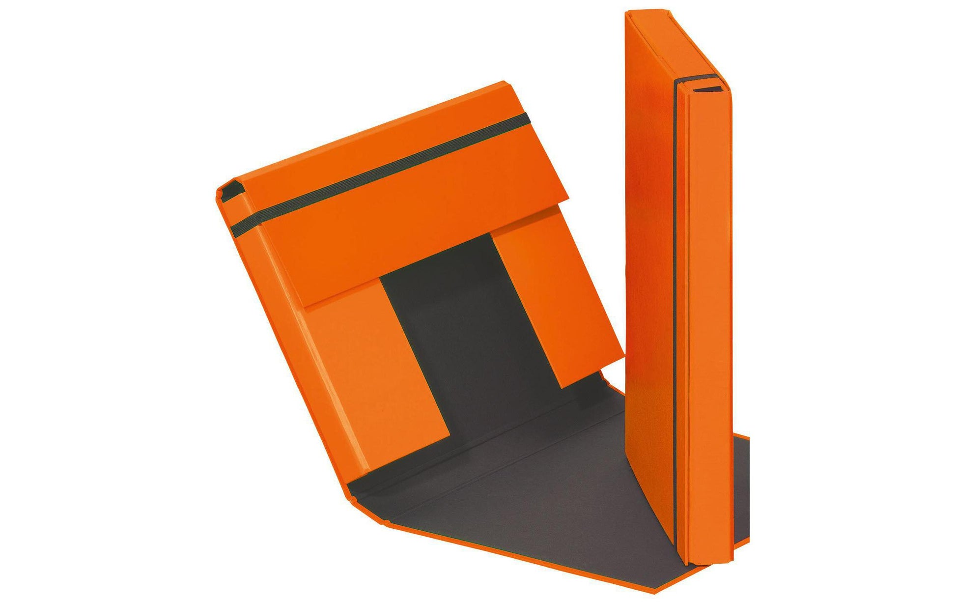 Pagna Trend A4 Heftbox – 3 Innenklappen, Gummiband, Karton, Orange