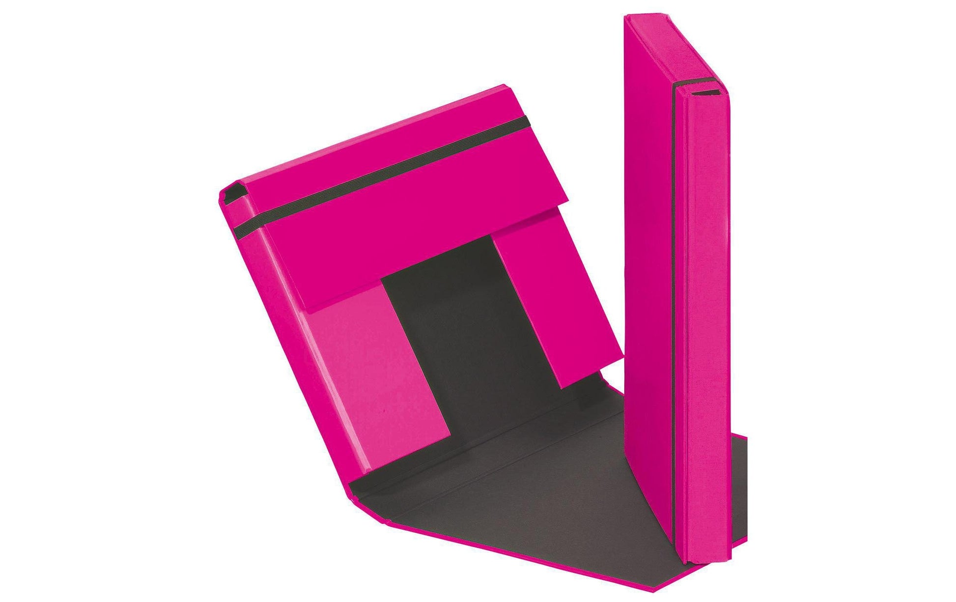 Pagna Heftbox Trend A4 – 3 Klappen, Gummiband, Karton, Pink, Füllhöhe 40 mm