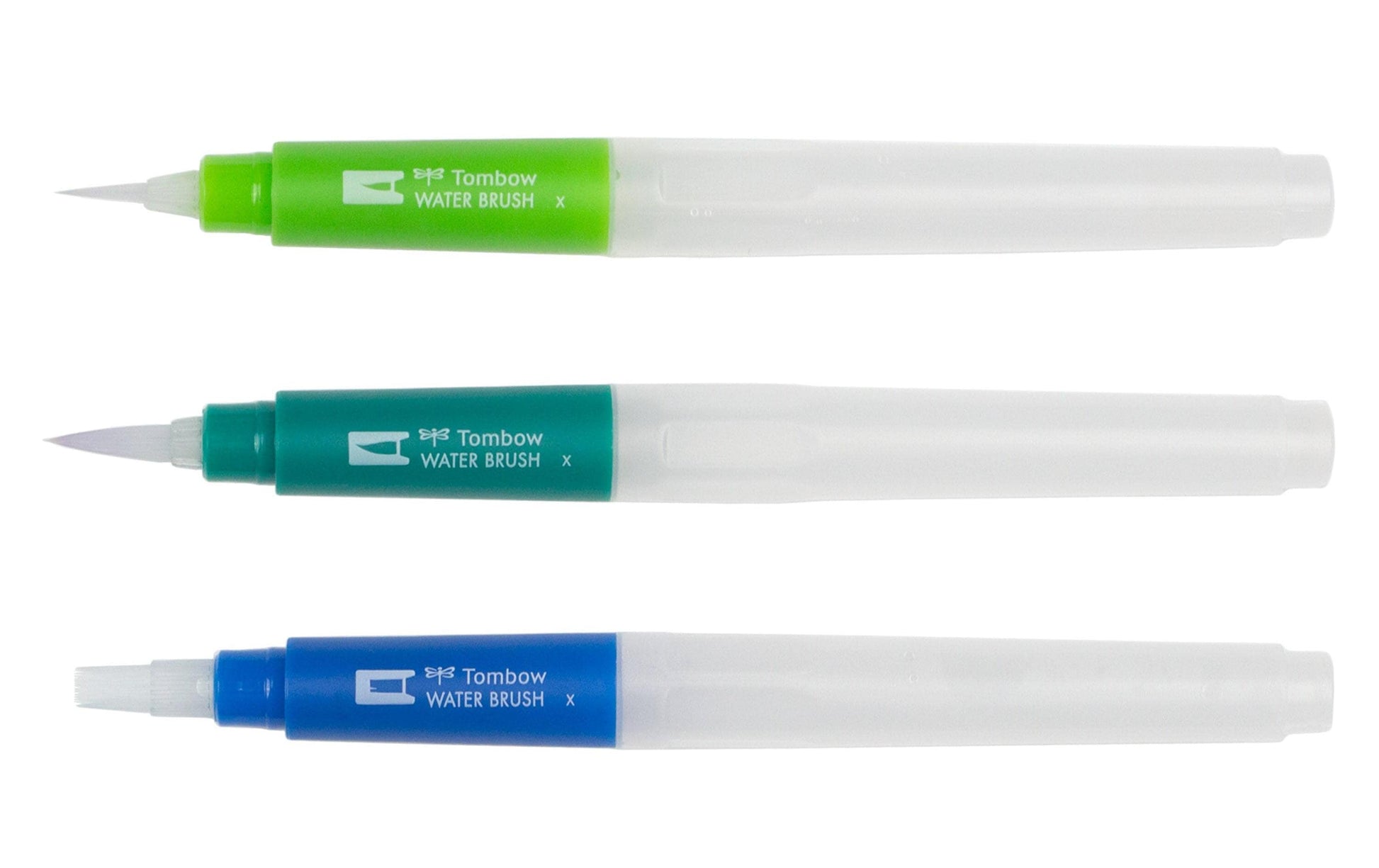 Tombow Pinsel-Set – Flachpinsel, Kunststoff, sortiert, 3er-Set, Wassertank (6 ml)
