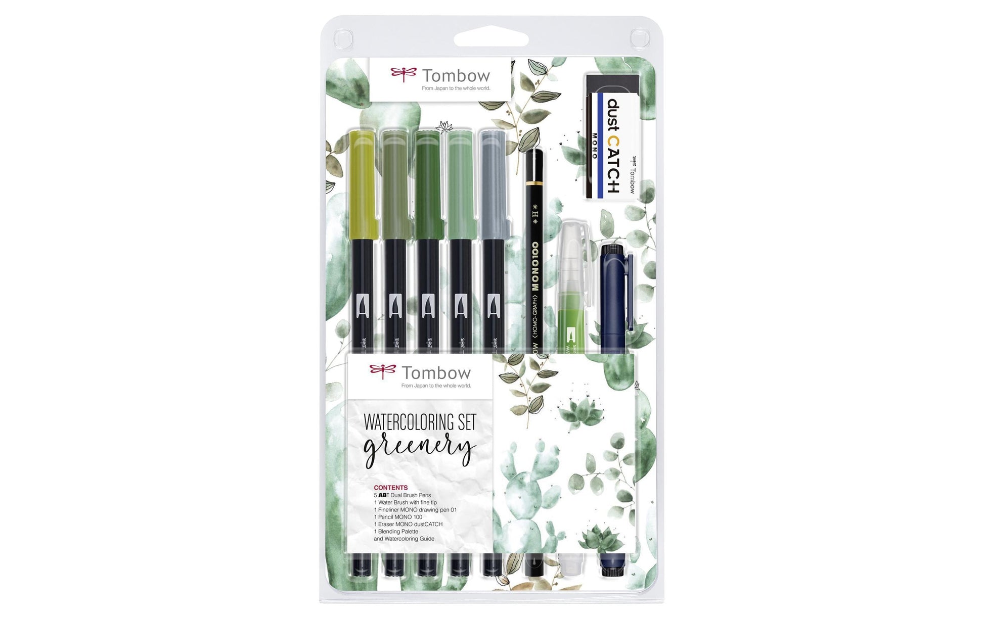 Tombow Watercoloring-Set Handlettering Greenery – 10-teilig
