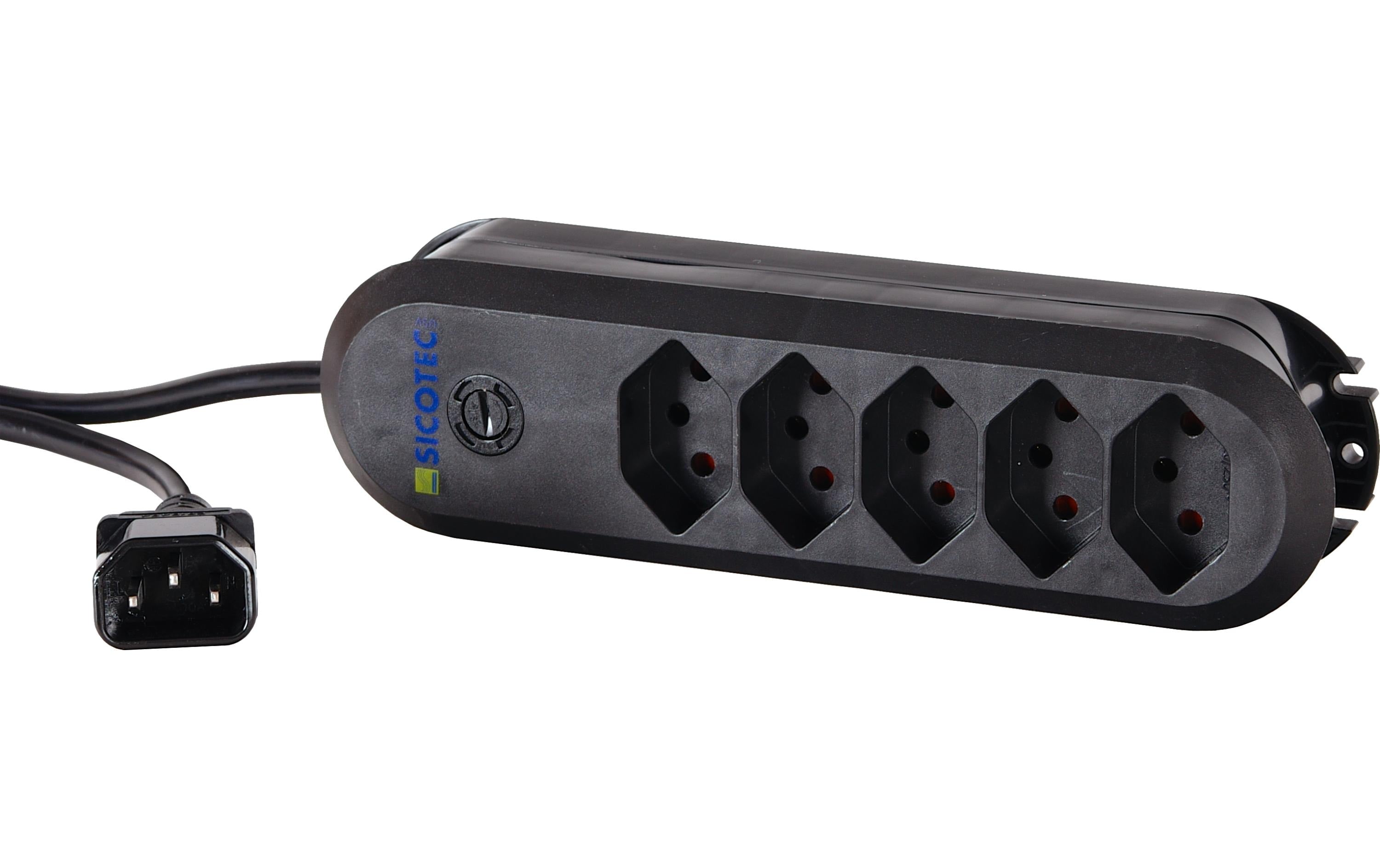 Sicotec AG Sicotec USV – Steckdosenleiste, 5× T13, ohne Schalter, 2 m, Stecker C14