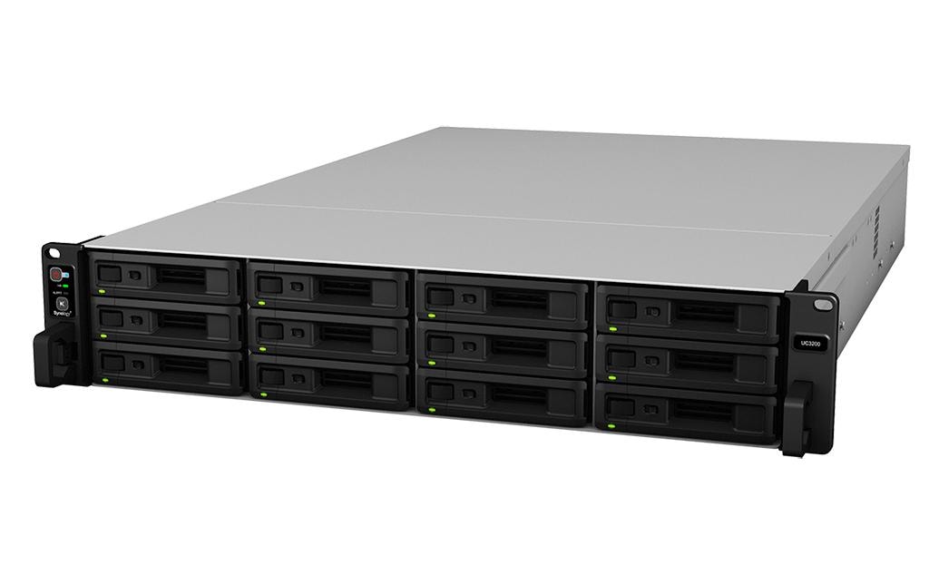 Synology UC3200 – 12-Bay Rack 2U SAN – Intel Xeon D-1521, 8 GB RAM, 10GbE, redundantes Netzteil