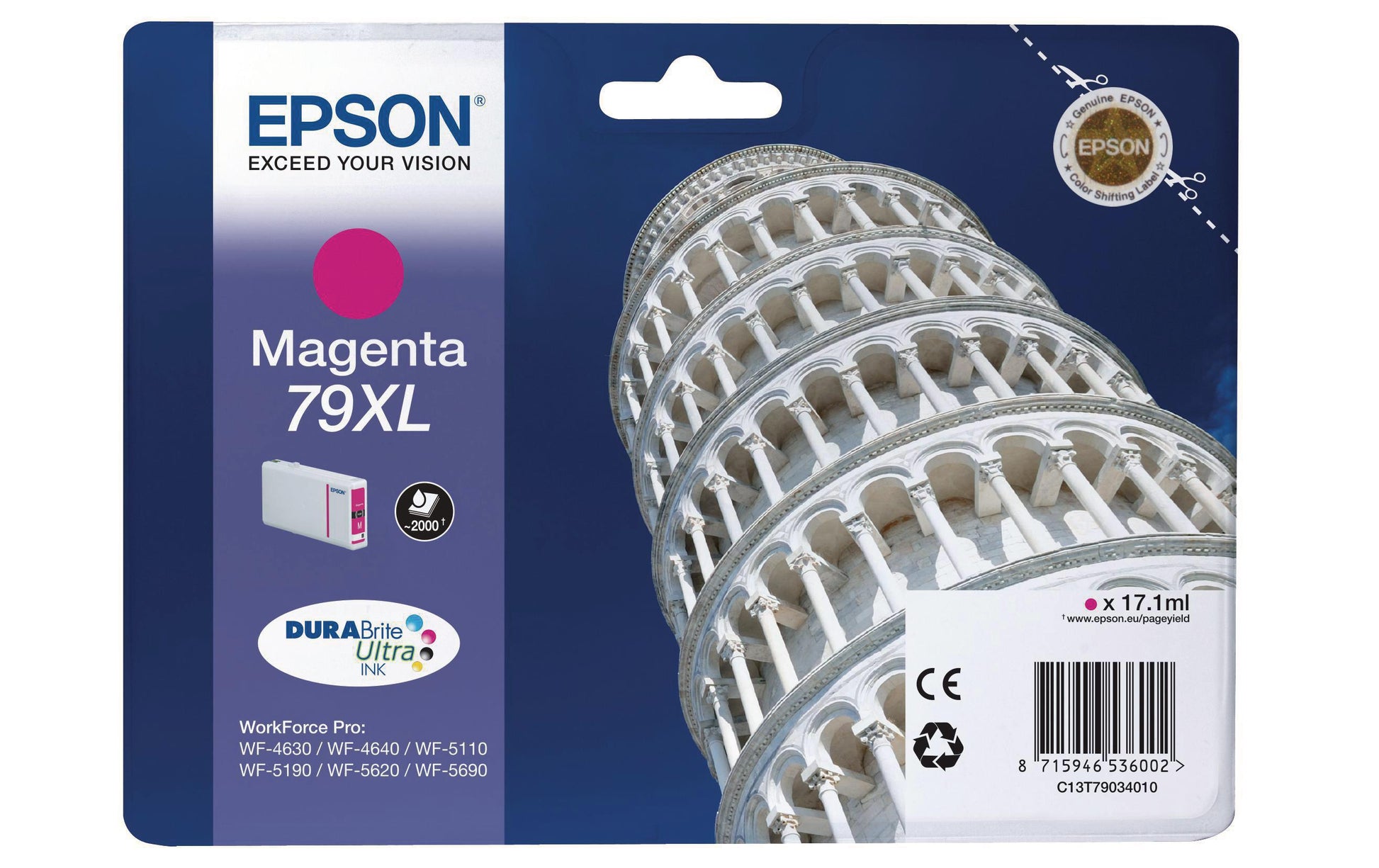 Epson Tintenpatrone 79XL, Magenta, XL, 2'000 Seiten