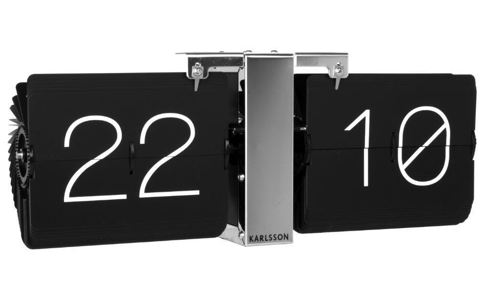 Karlsson Digitale Wanduhr No Case – 14 × 36 × 8,5 cm, Schwarz, Metall
