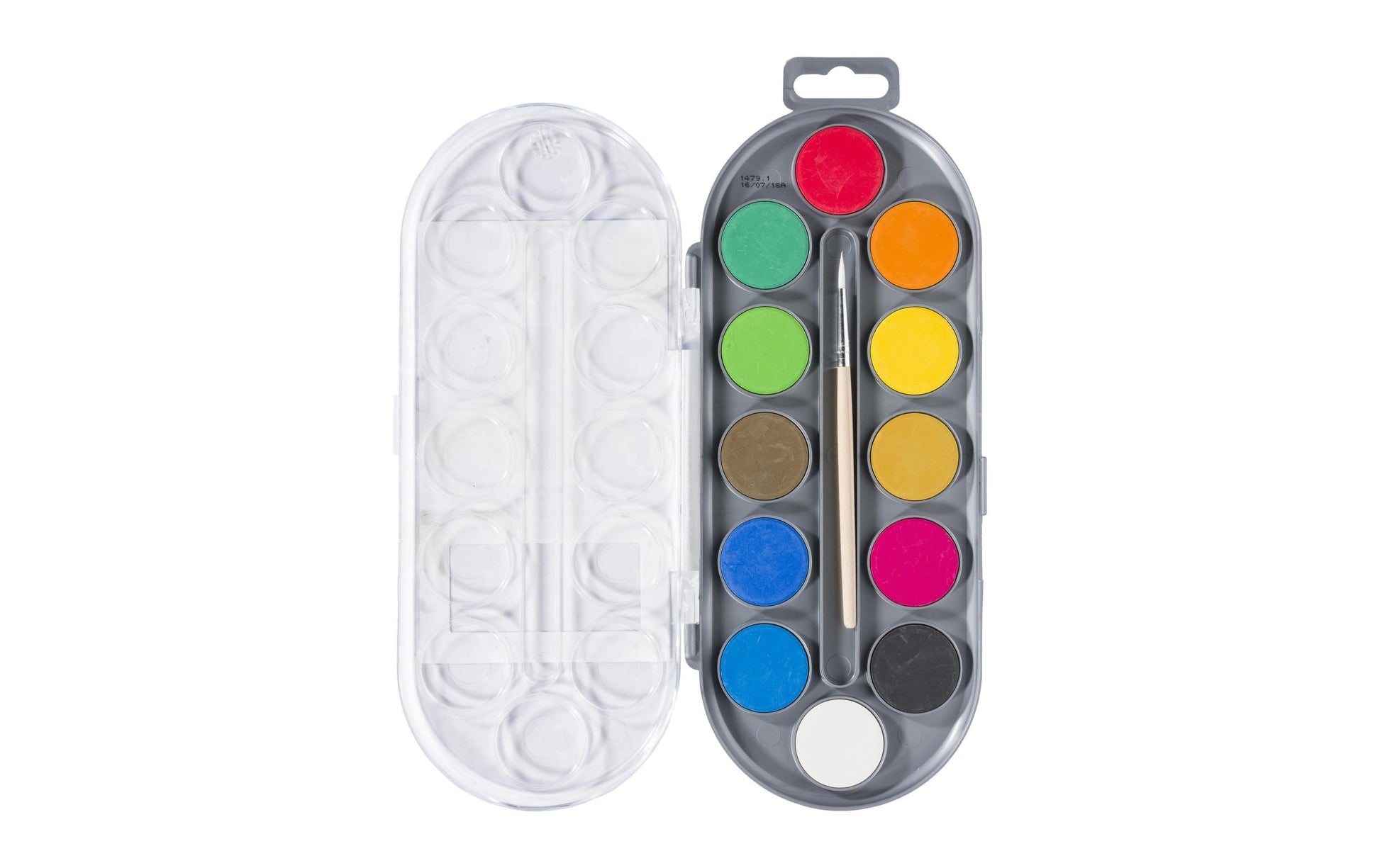 Bruynzeel Kinder Aquarellfarben – 12 Farben (Kasten), mit Pinsel – für Papier
