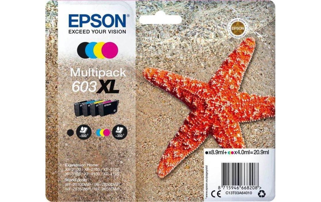 Epson Tintenpatronen-Multipack 603XL, CMYK, XL, 4er-Pack – für Epson Expression/WorkForce-Modelle und andere