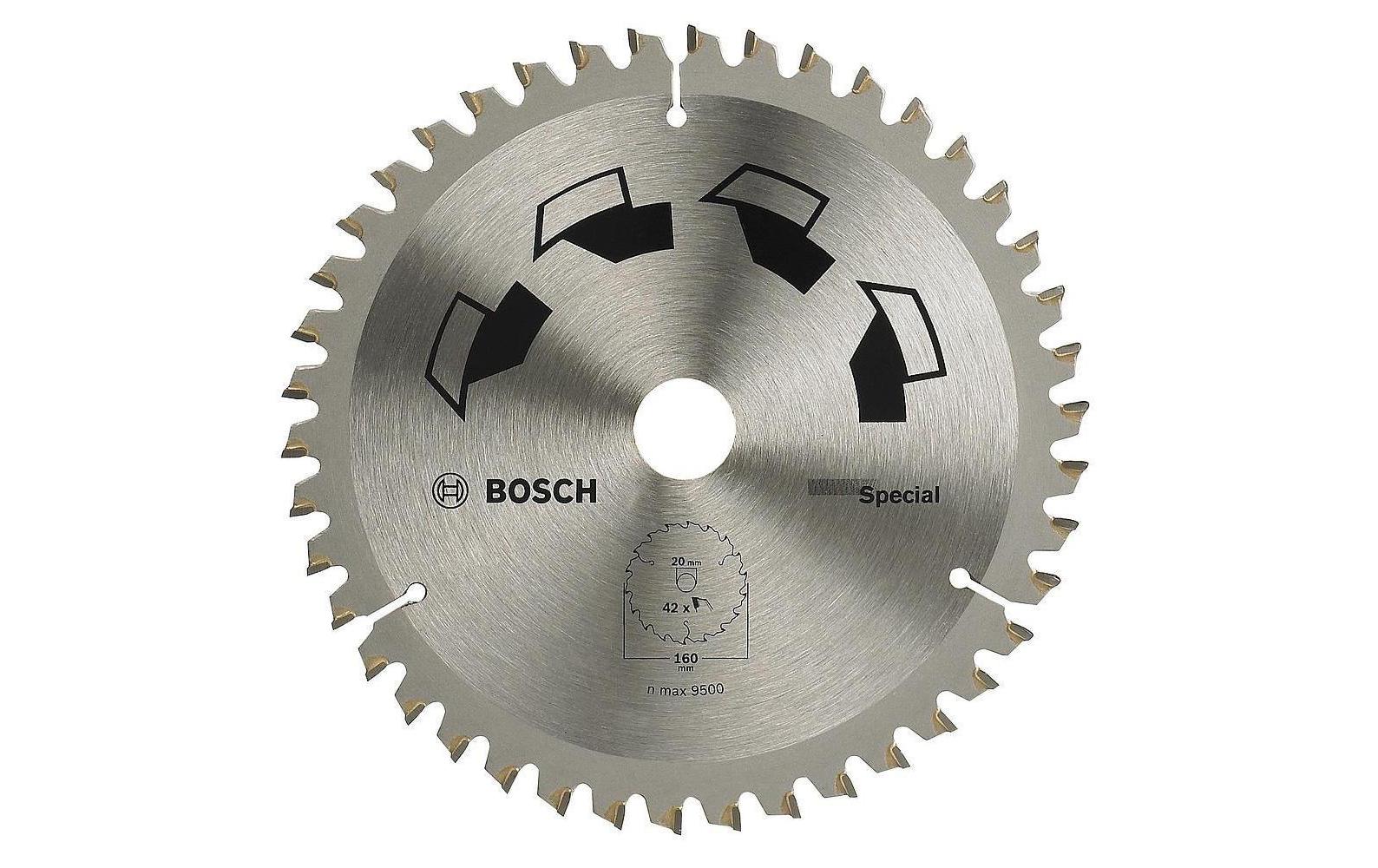 Bosch Spezial-Kreissägeblatt 160 × 20/16 × 2,5 mm, 42 Zähne – für Kunststoff – 1 Stück
